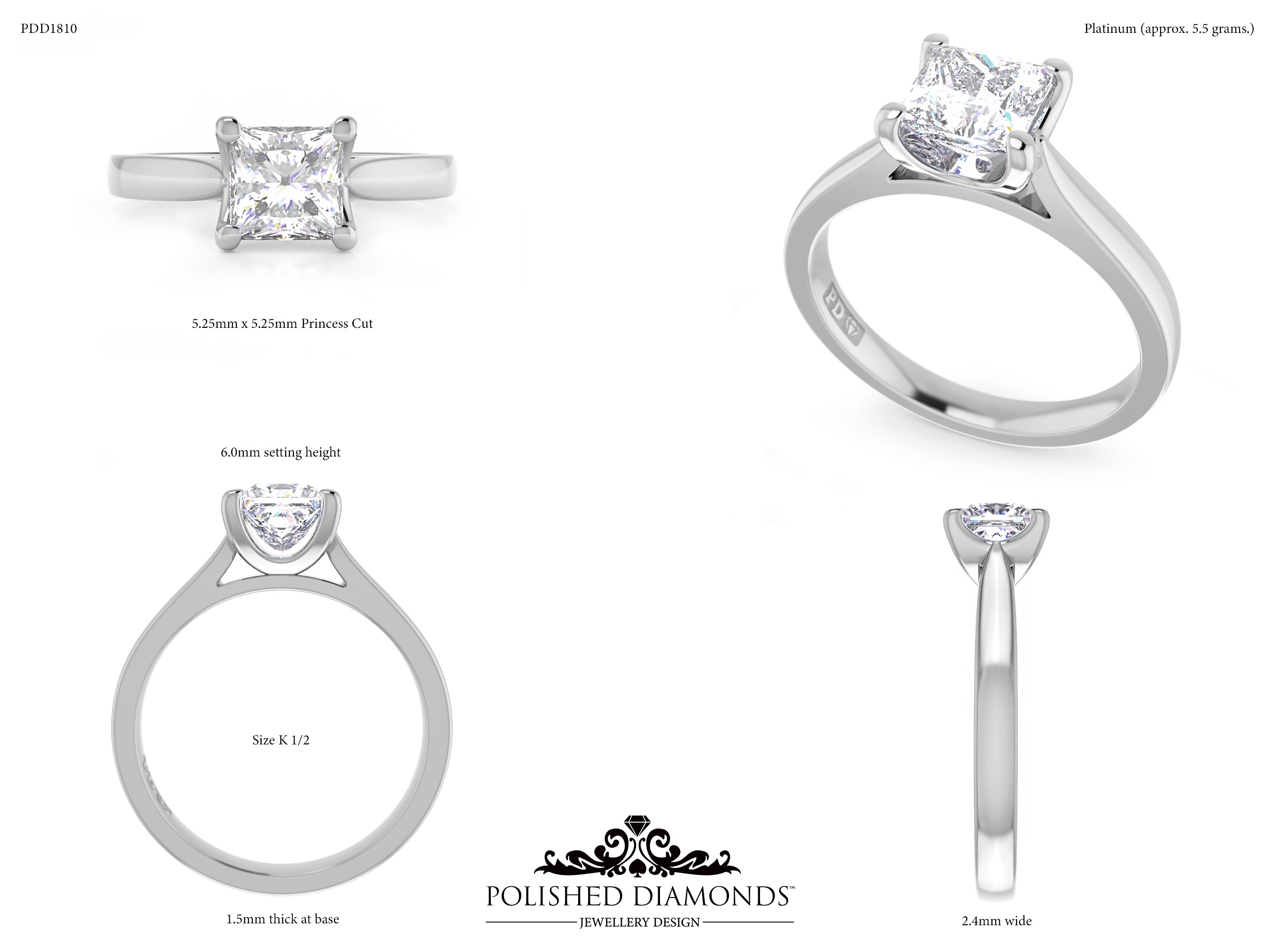 Princess Solitaire ring – PDD1810