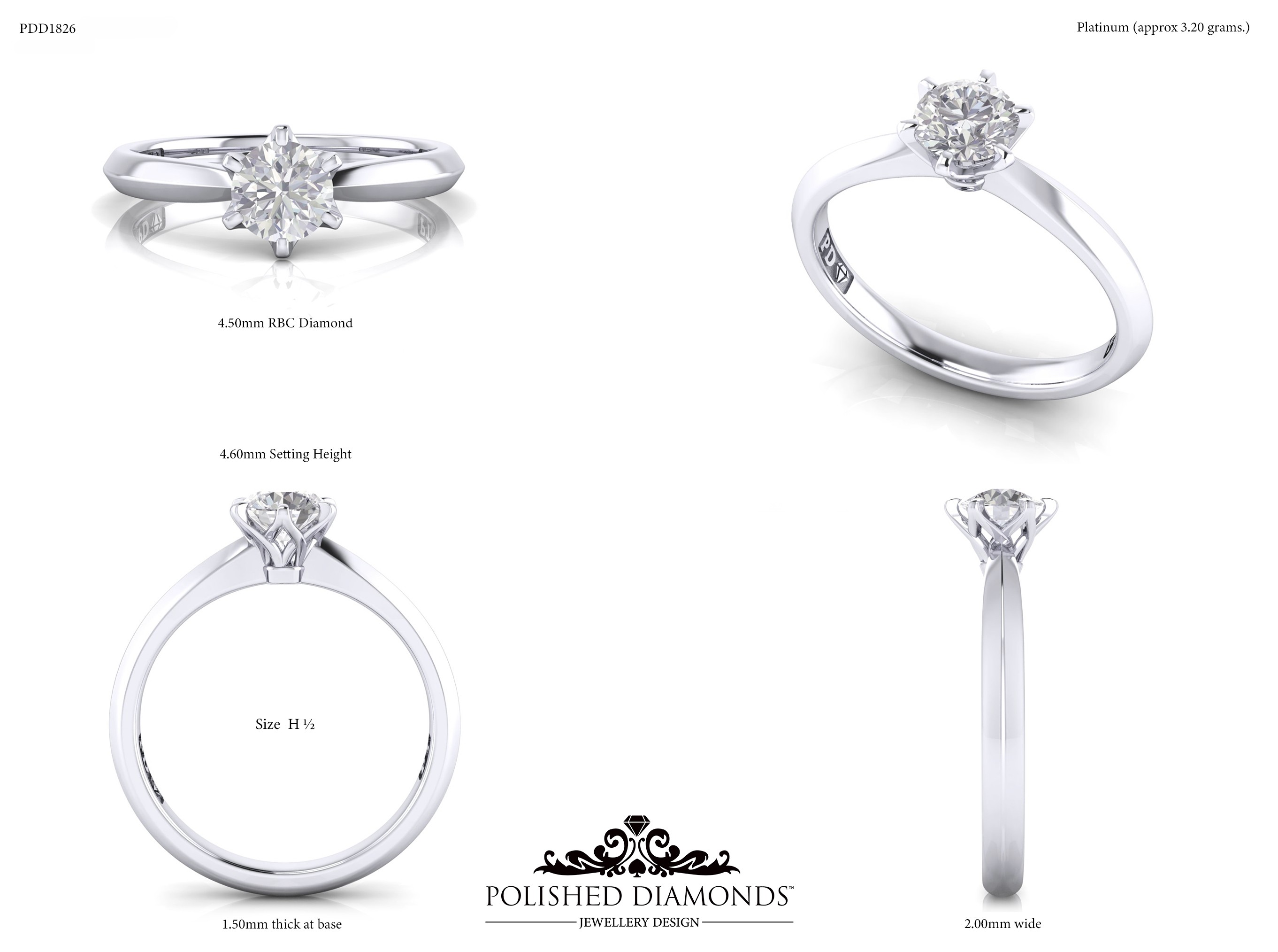 Round Solitaire ring – PDD1826