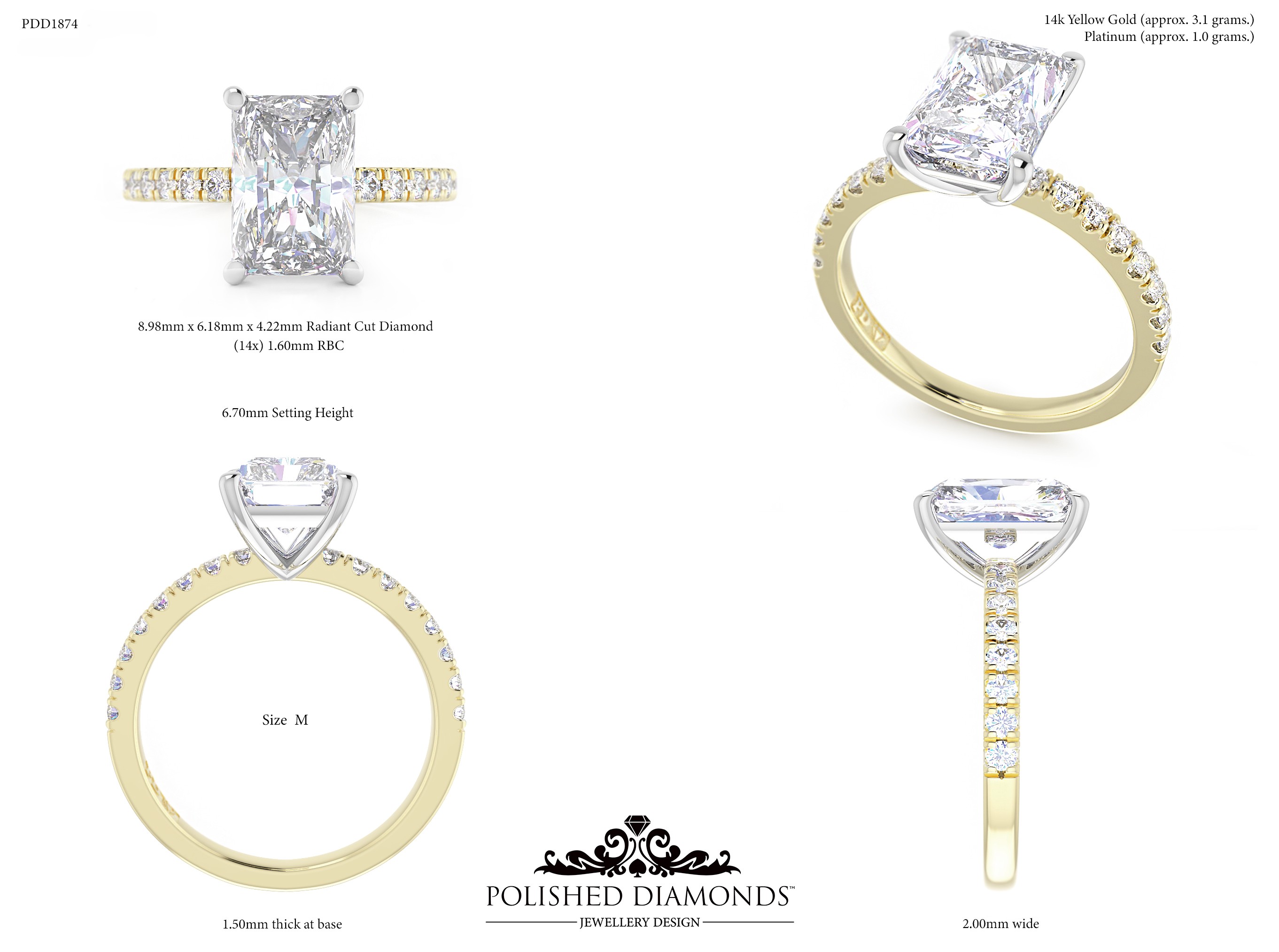 Radiant Solitaire ring – PDD1874