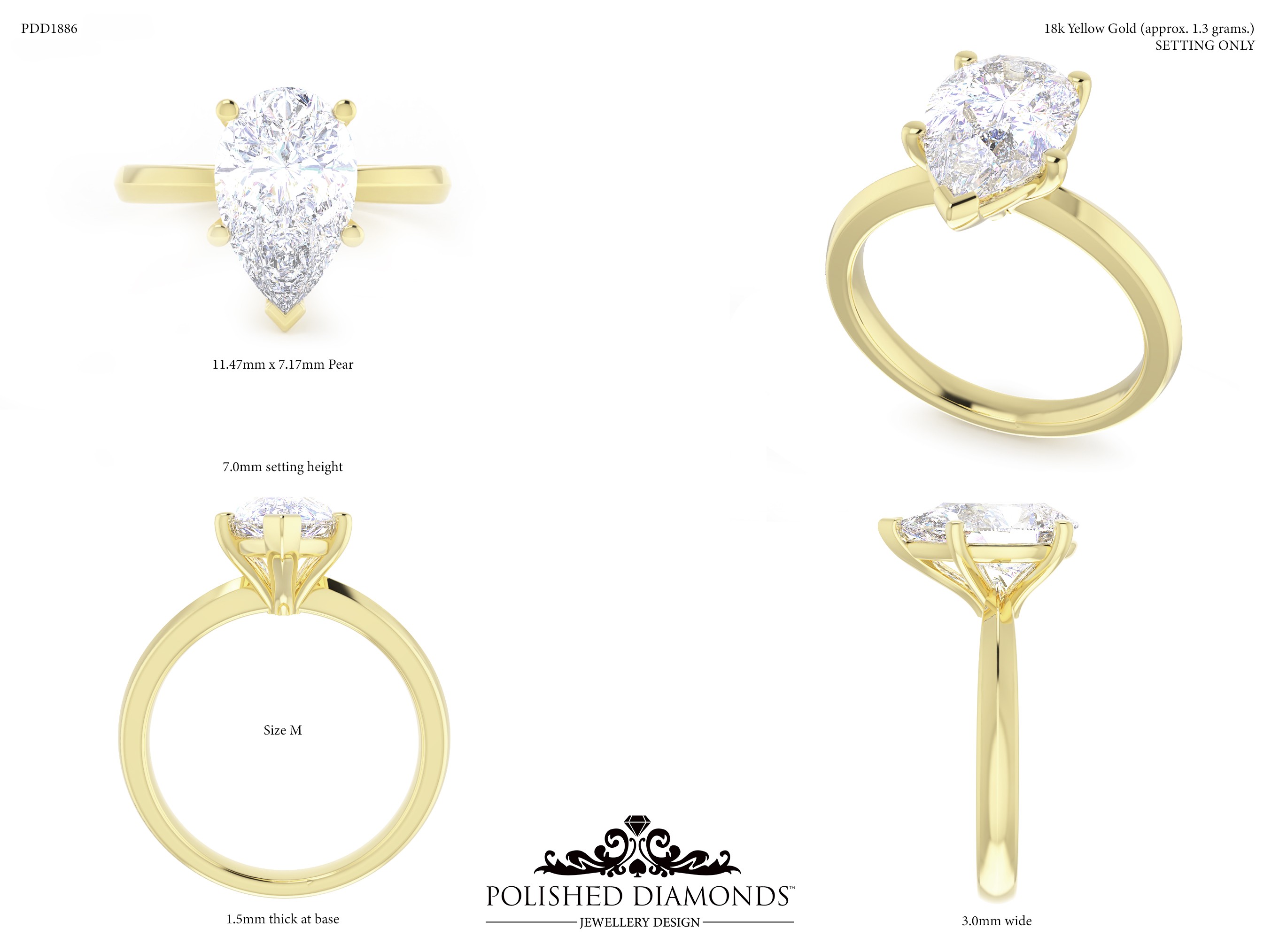 Pear Solitaire ring – PDD1886