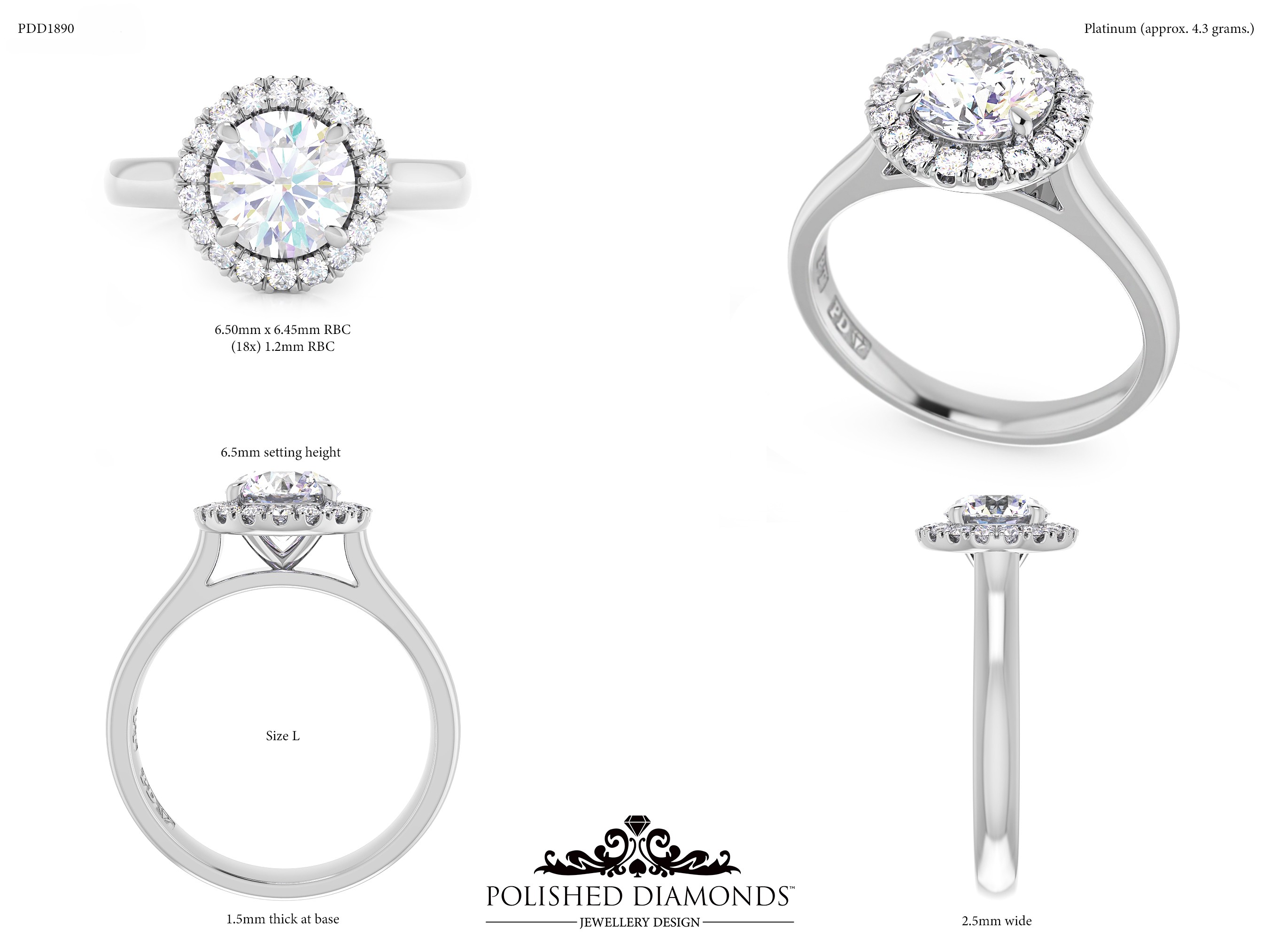 Round Halo ring – PDD1890
