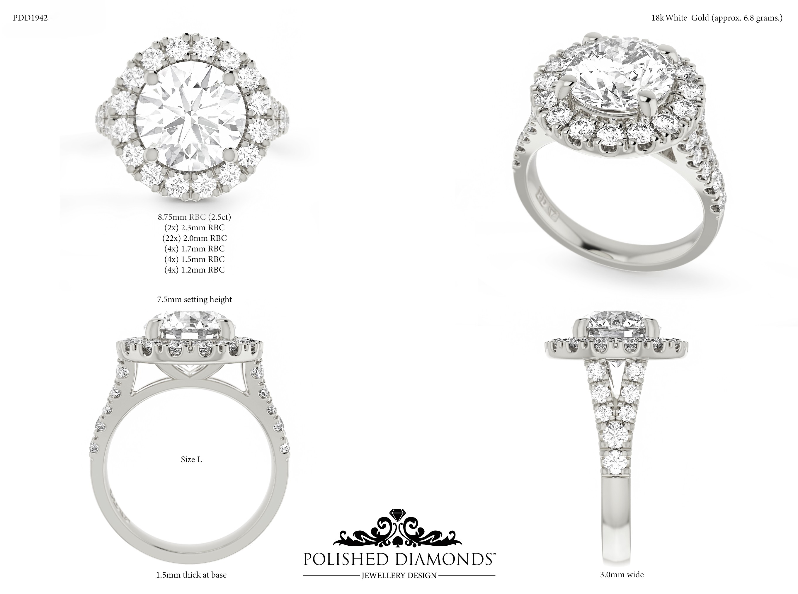 Round Halo ring – PDD1942