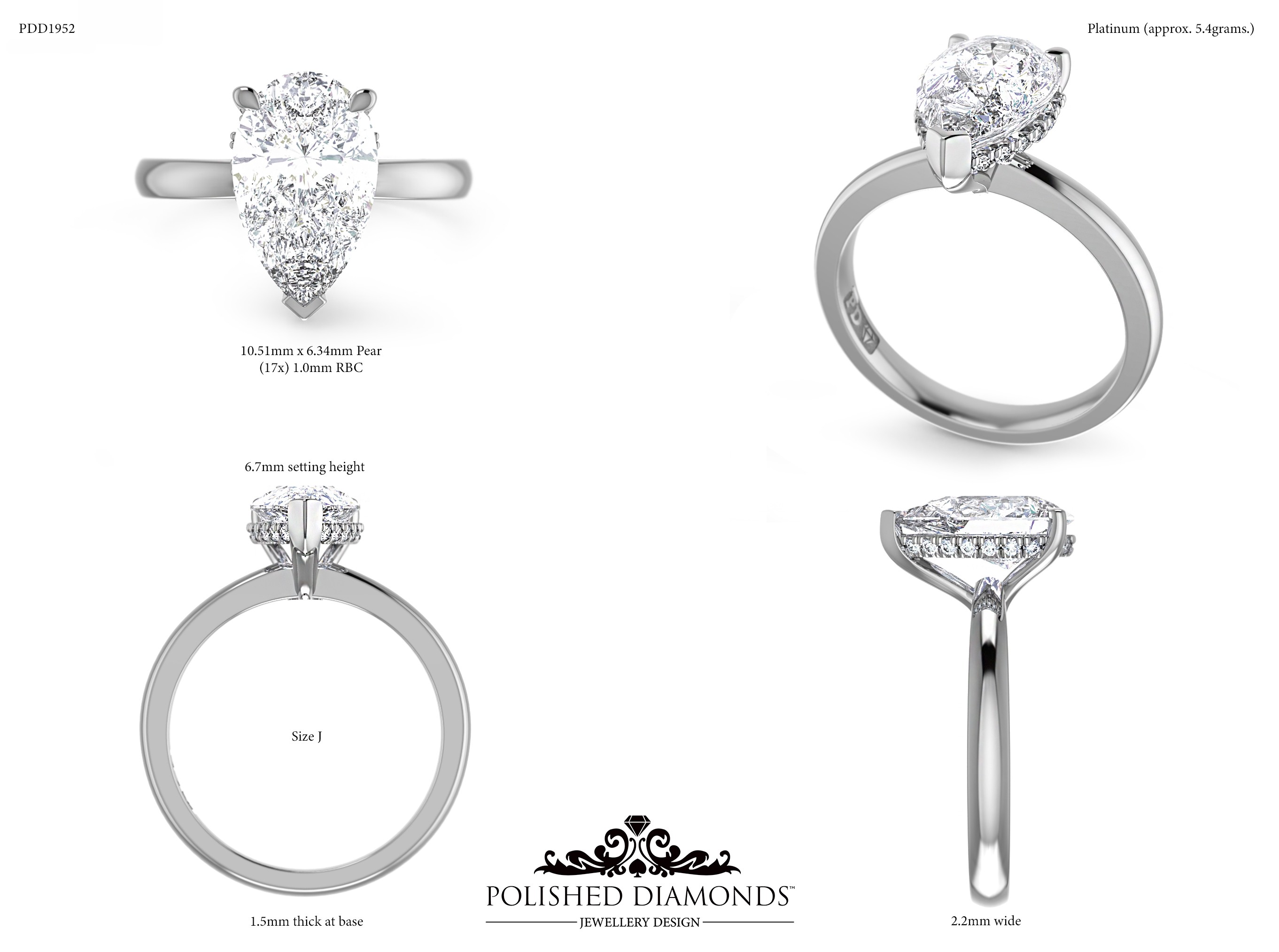 Pear Solitaire ring – PDD1952