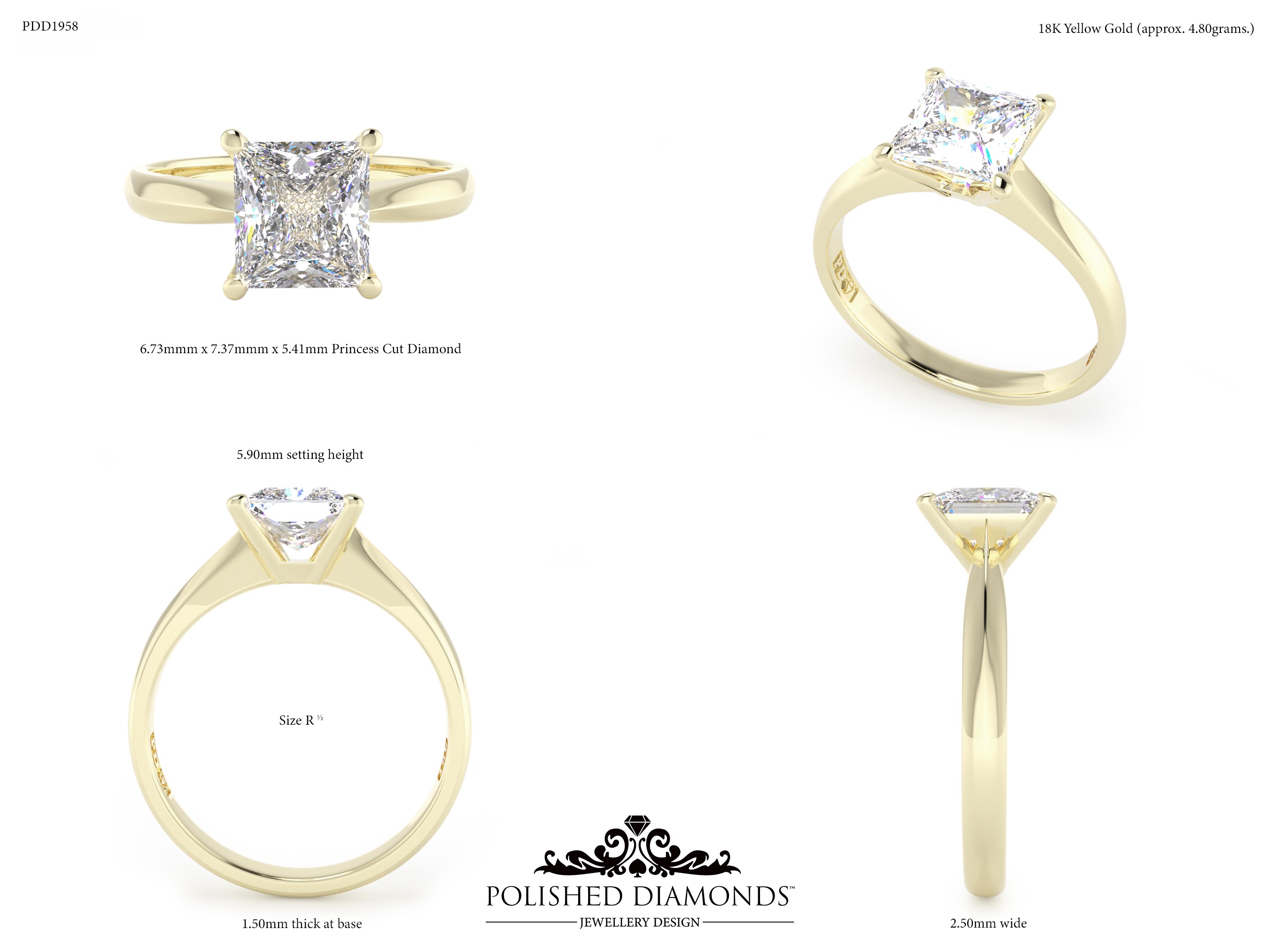 Princess Solitaire ring – PDD1958