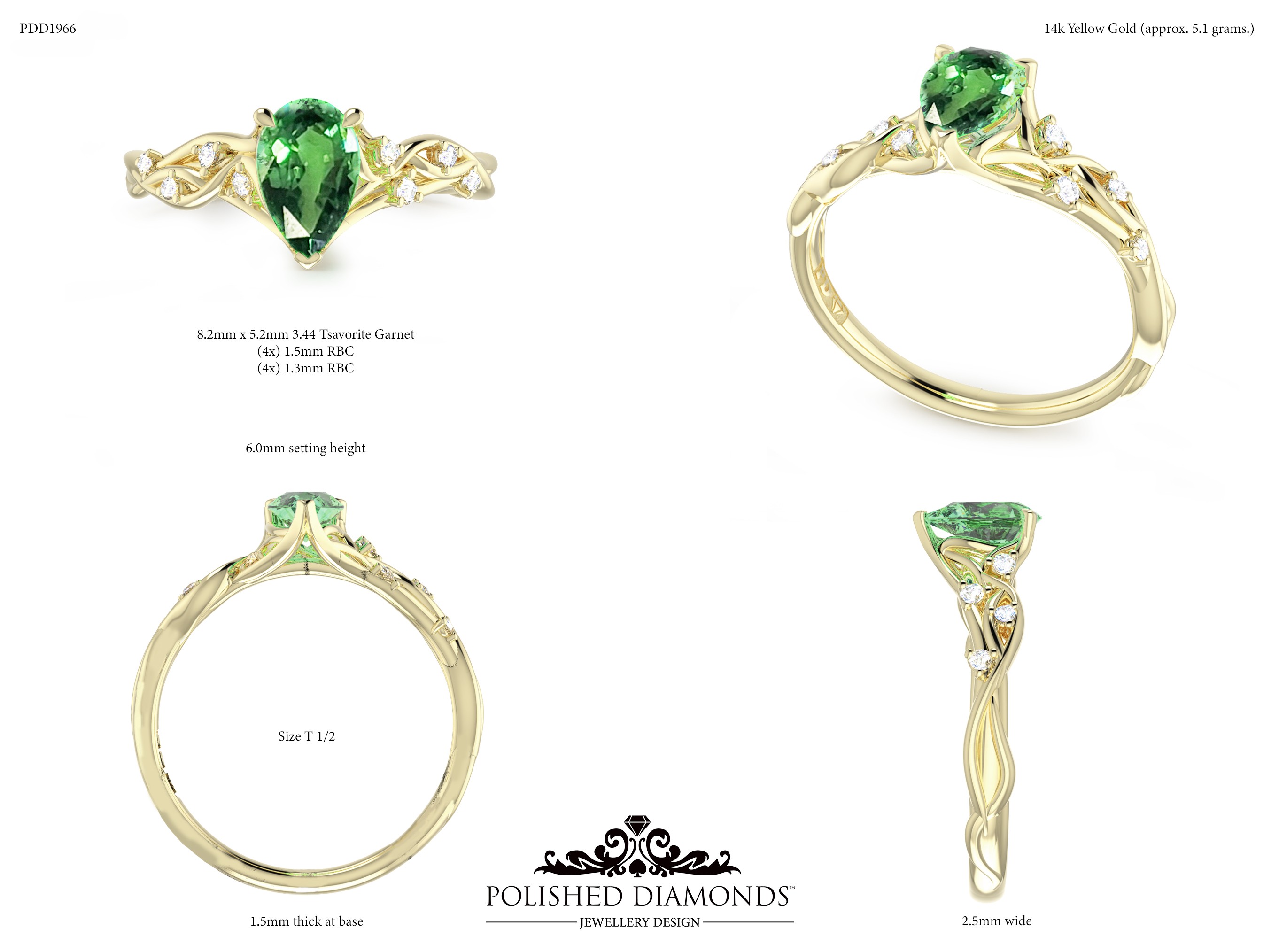 Pear Solitaire ring – PDD1966