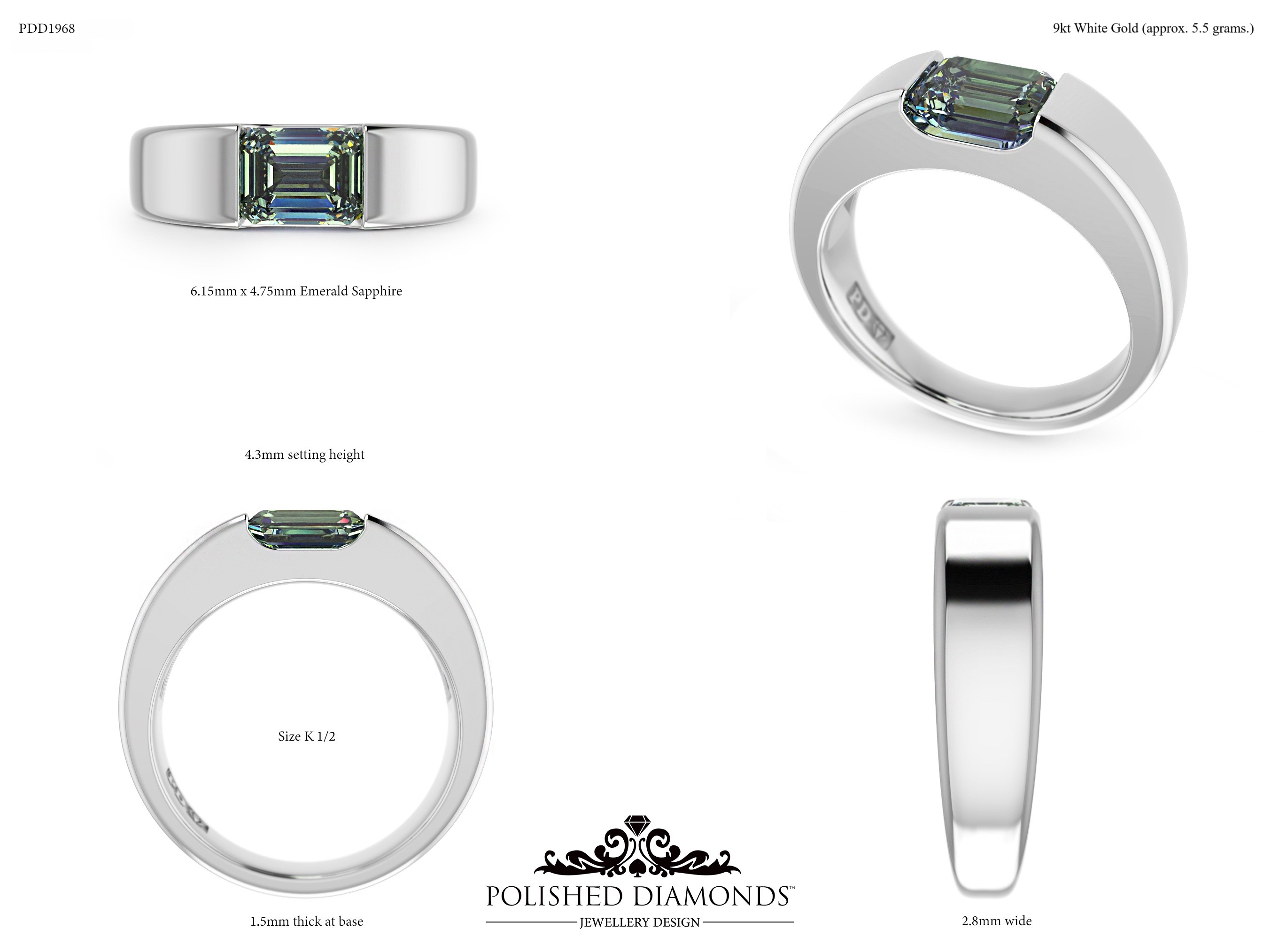 Emerald Solitaire ring – PDD1968