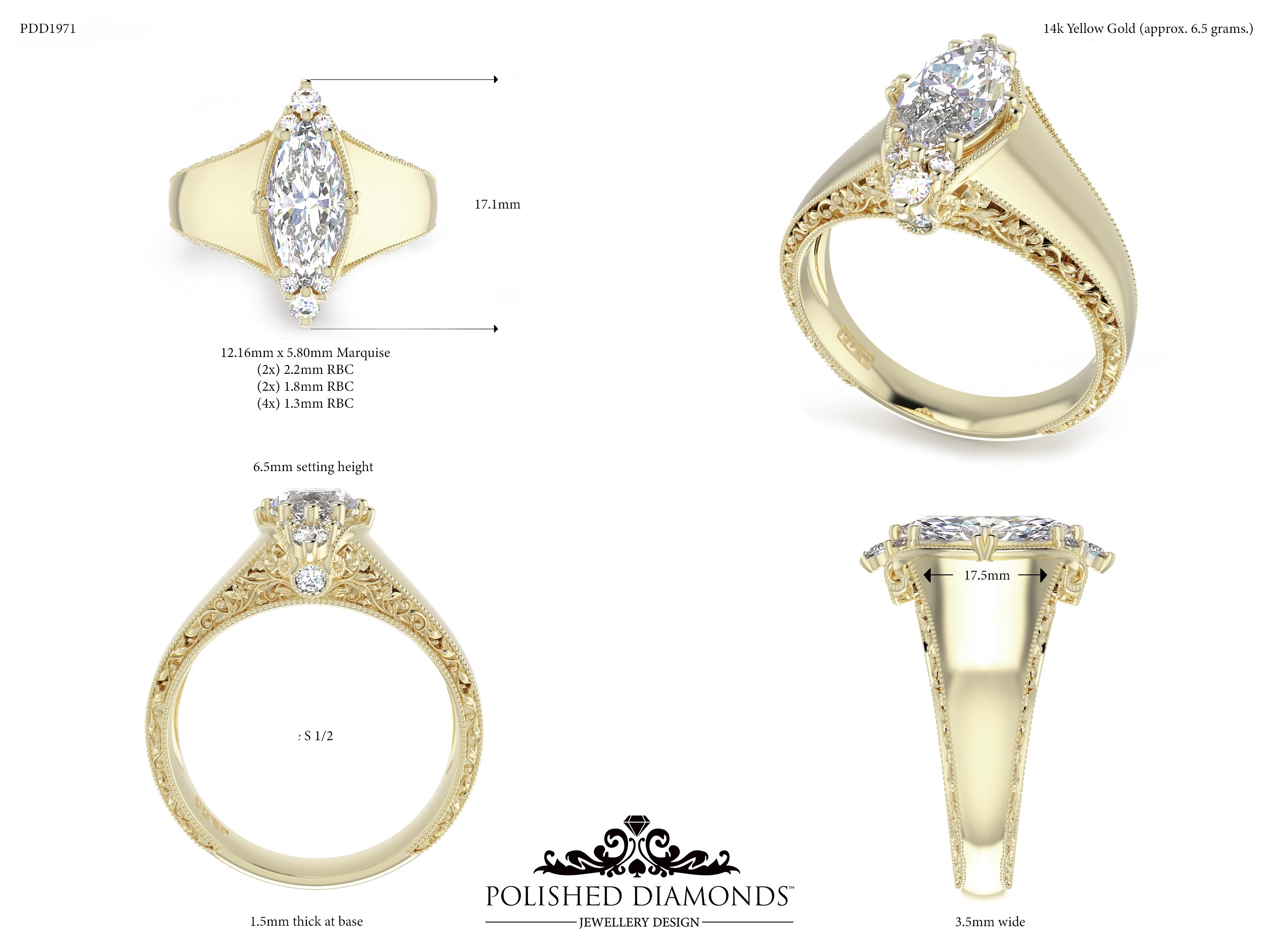 Marquise Solitaire ring – PDD1971