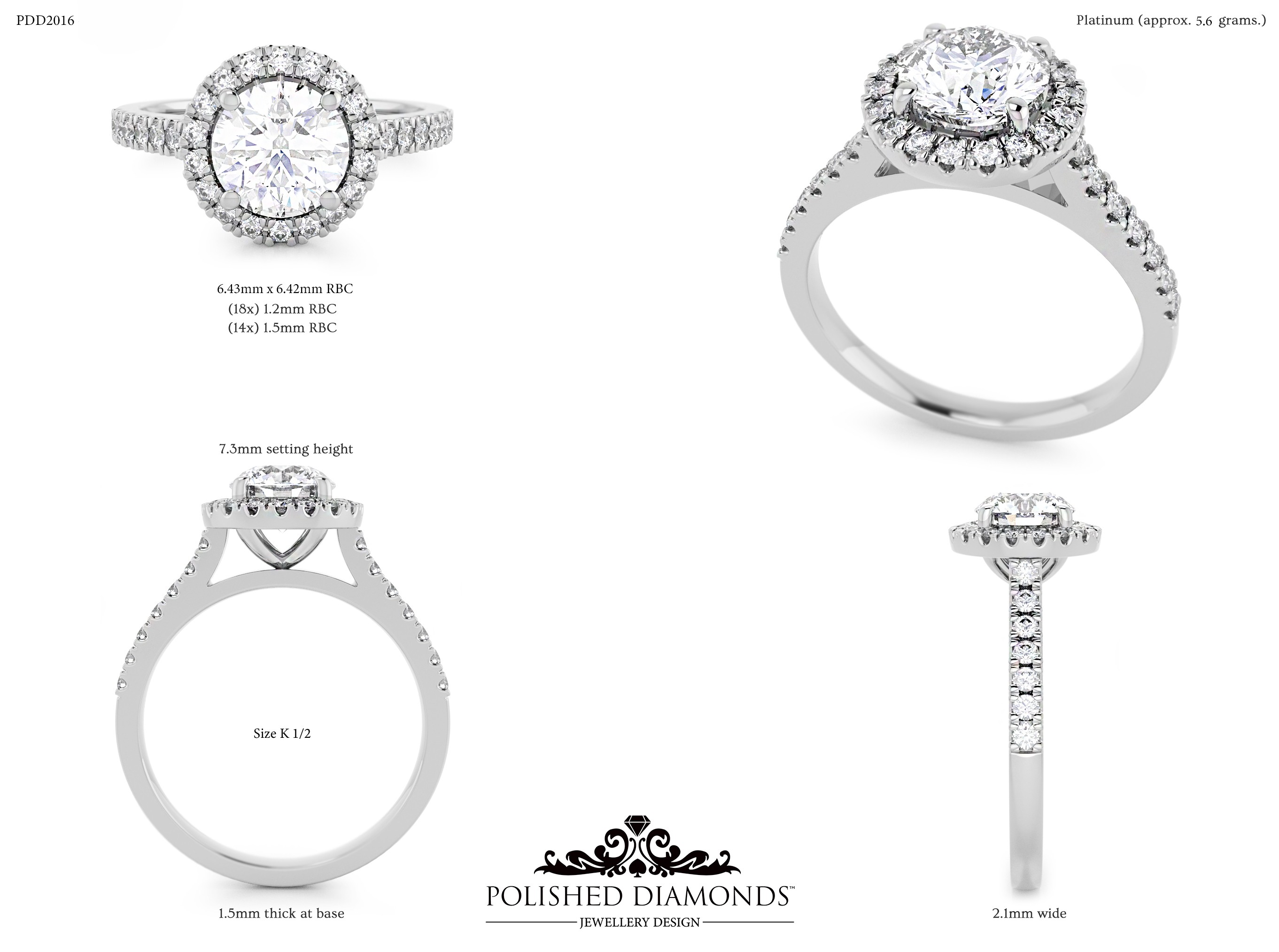 Round Halo ring – PDD2016