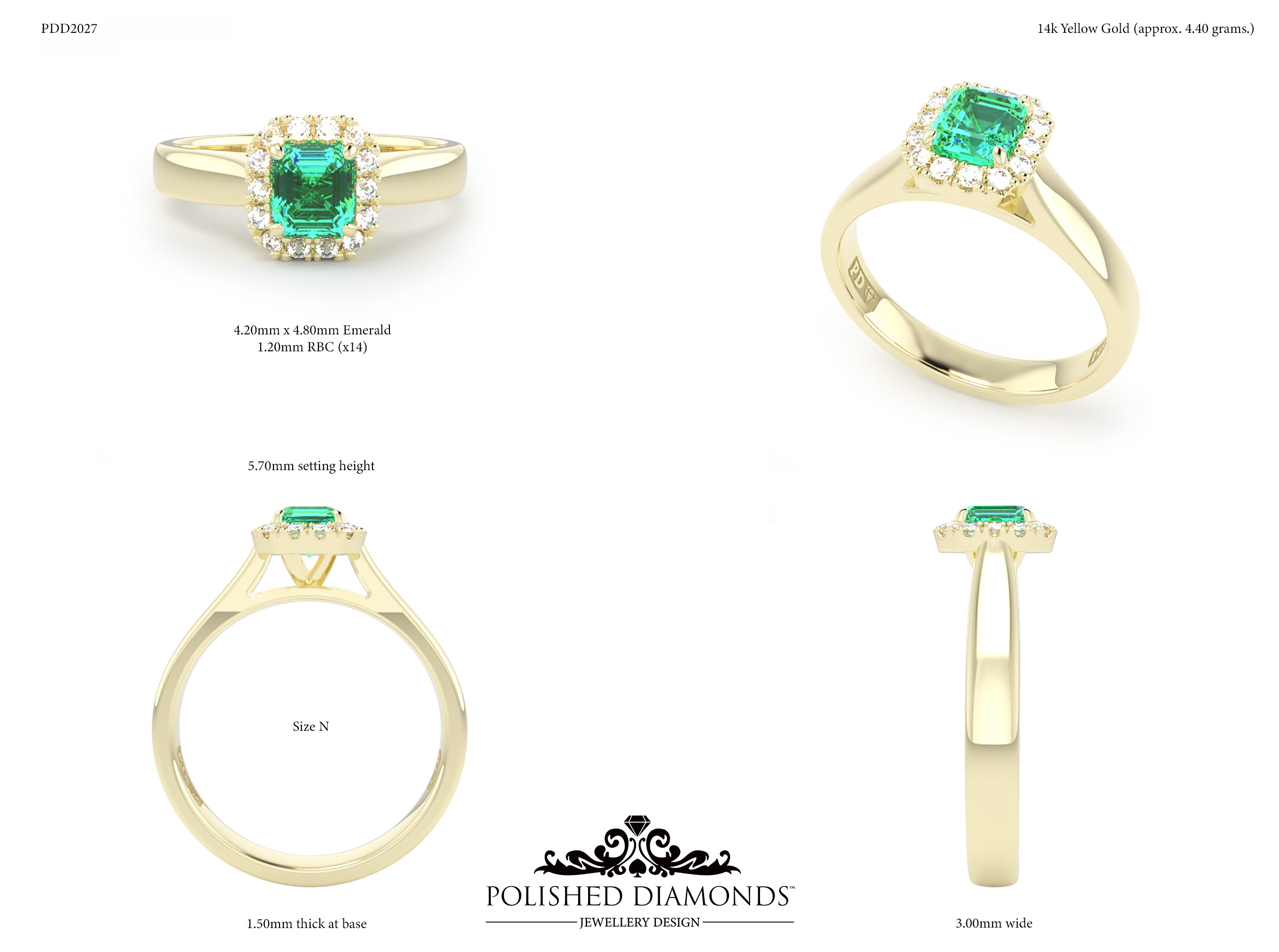 Emerald Halo ring – PDD2027
