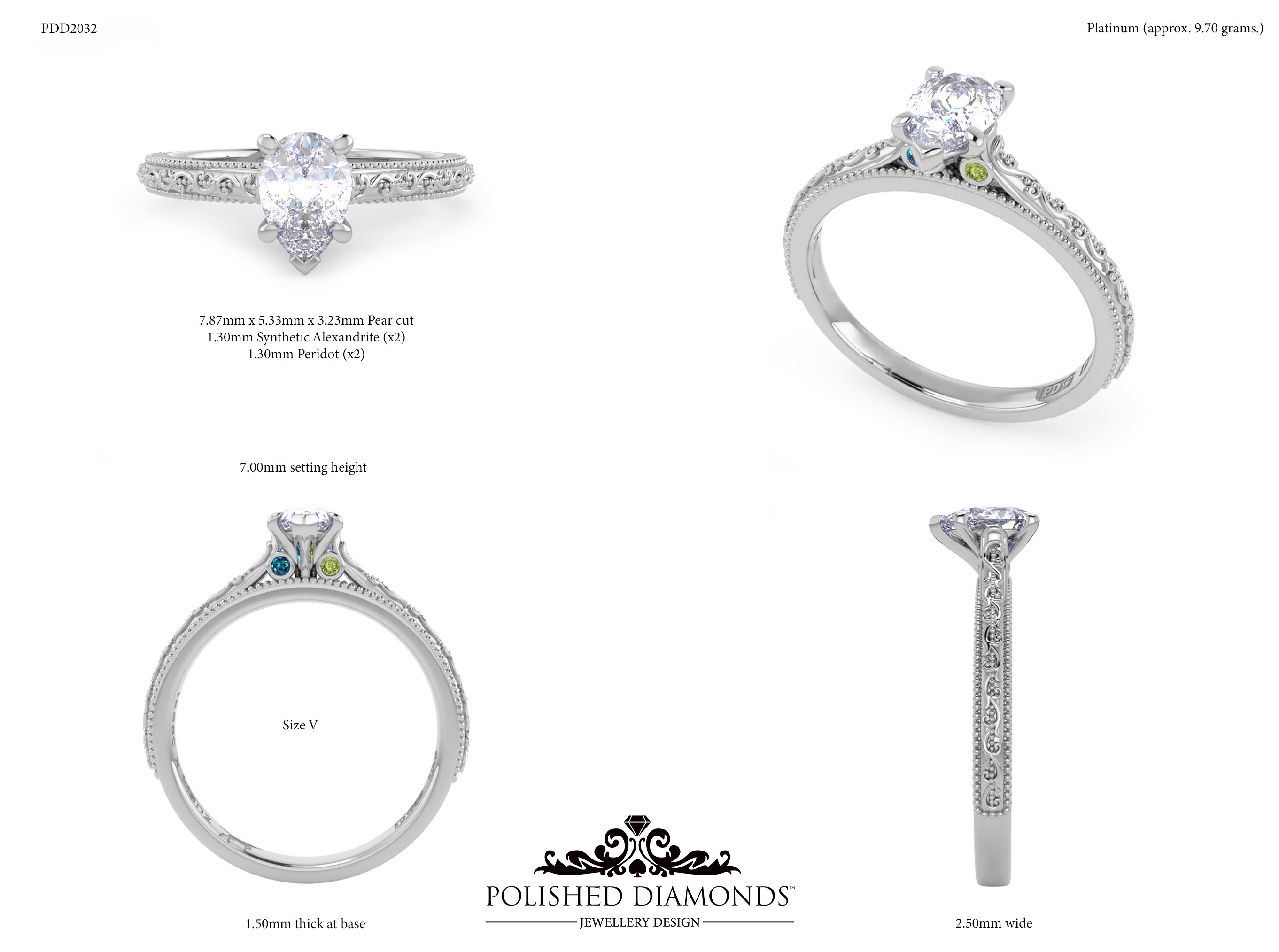 Pear Solitaire ring – PDD2032