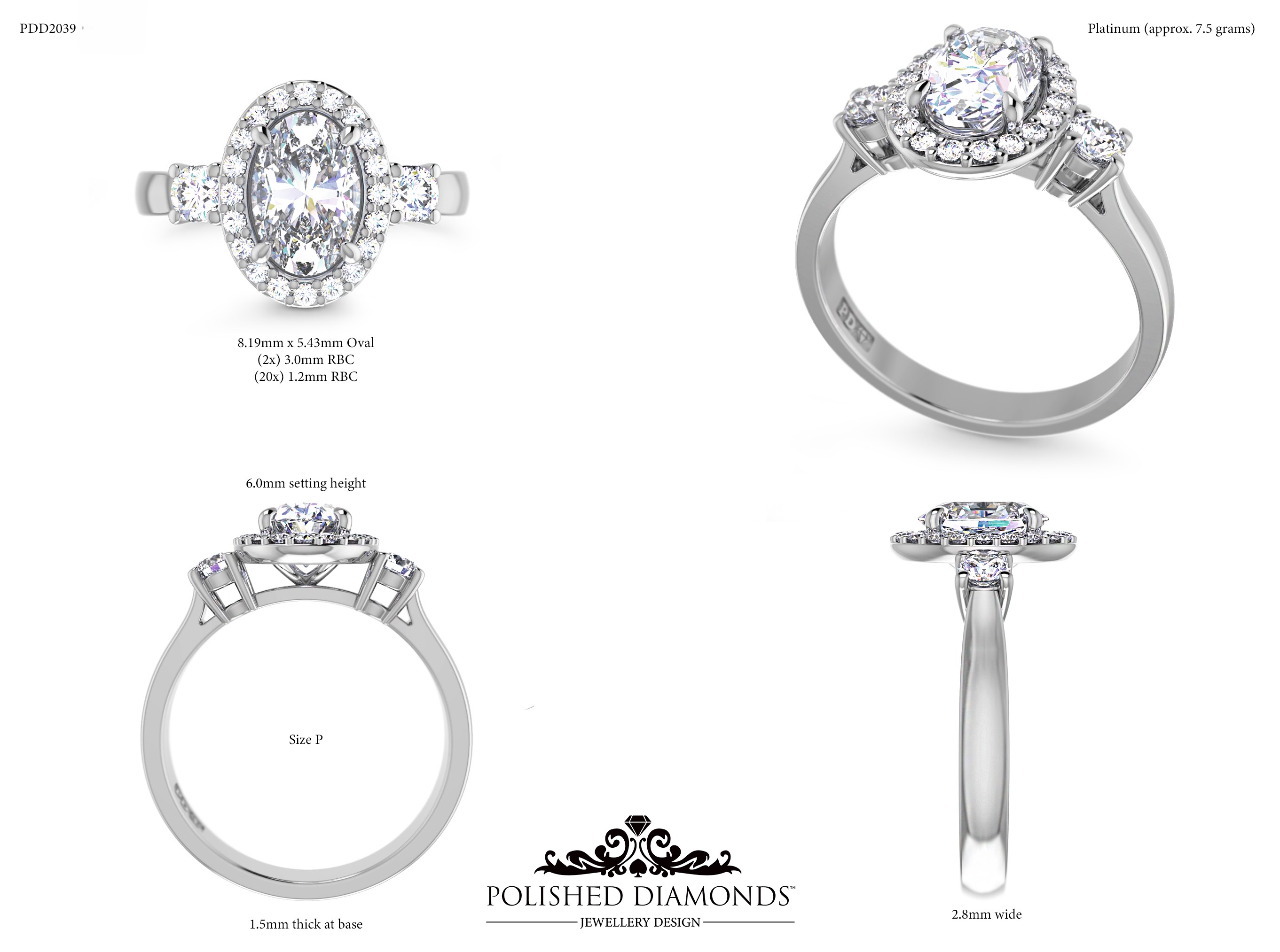 Oval Halo ring – PDD2039
