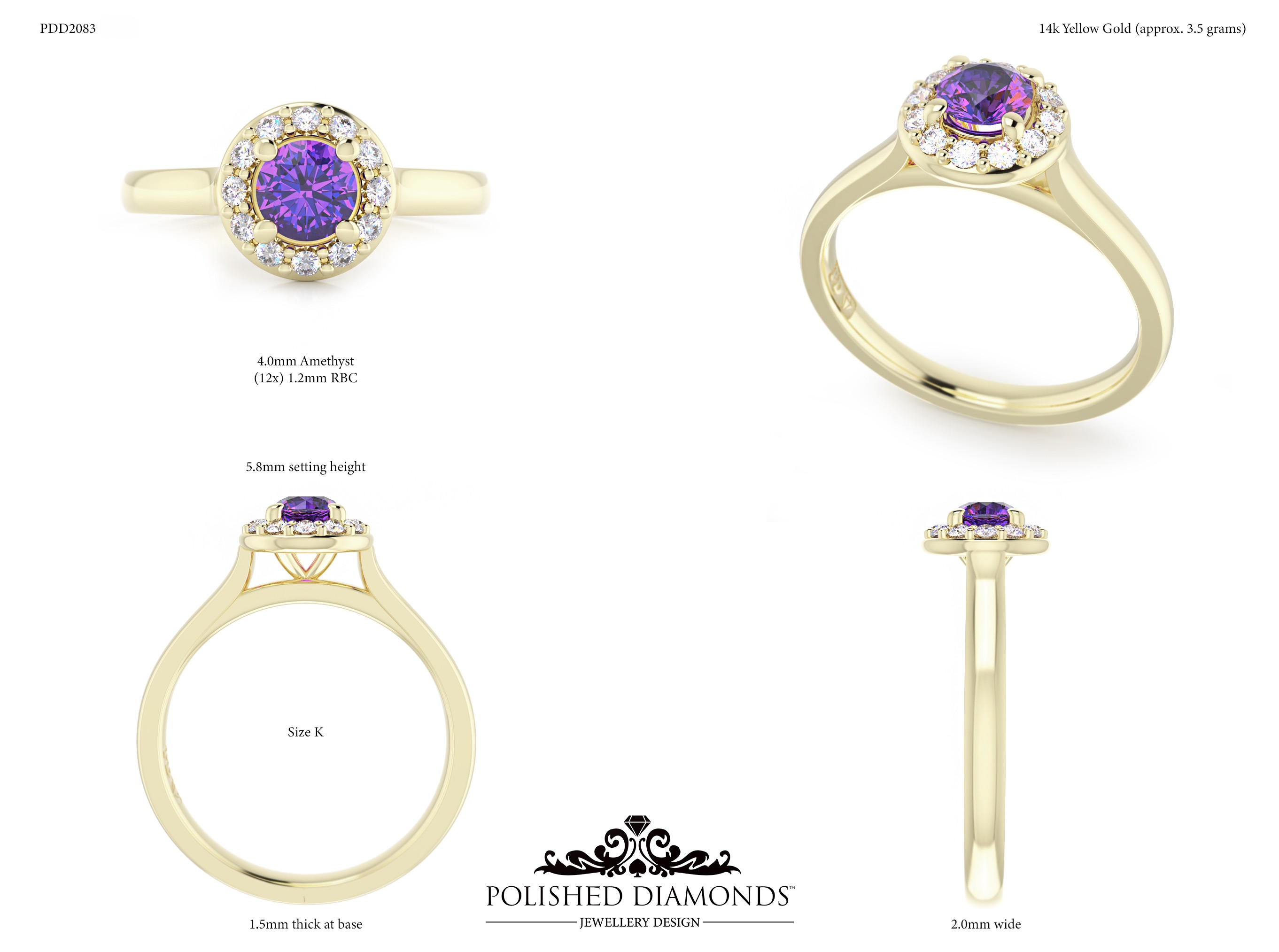 Round Halo ring – PDD2083