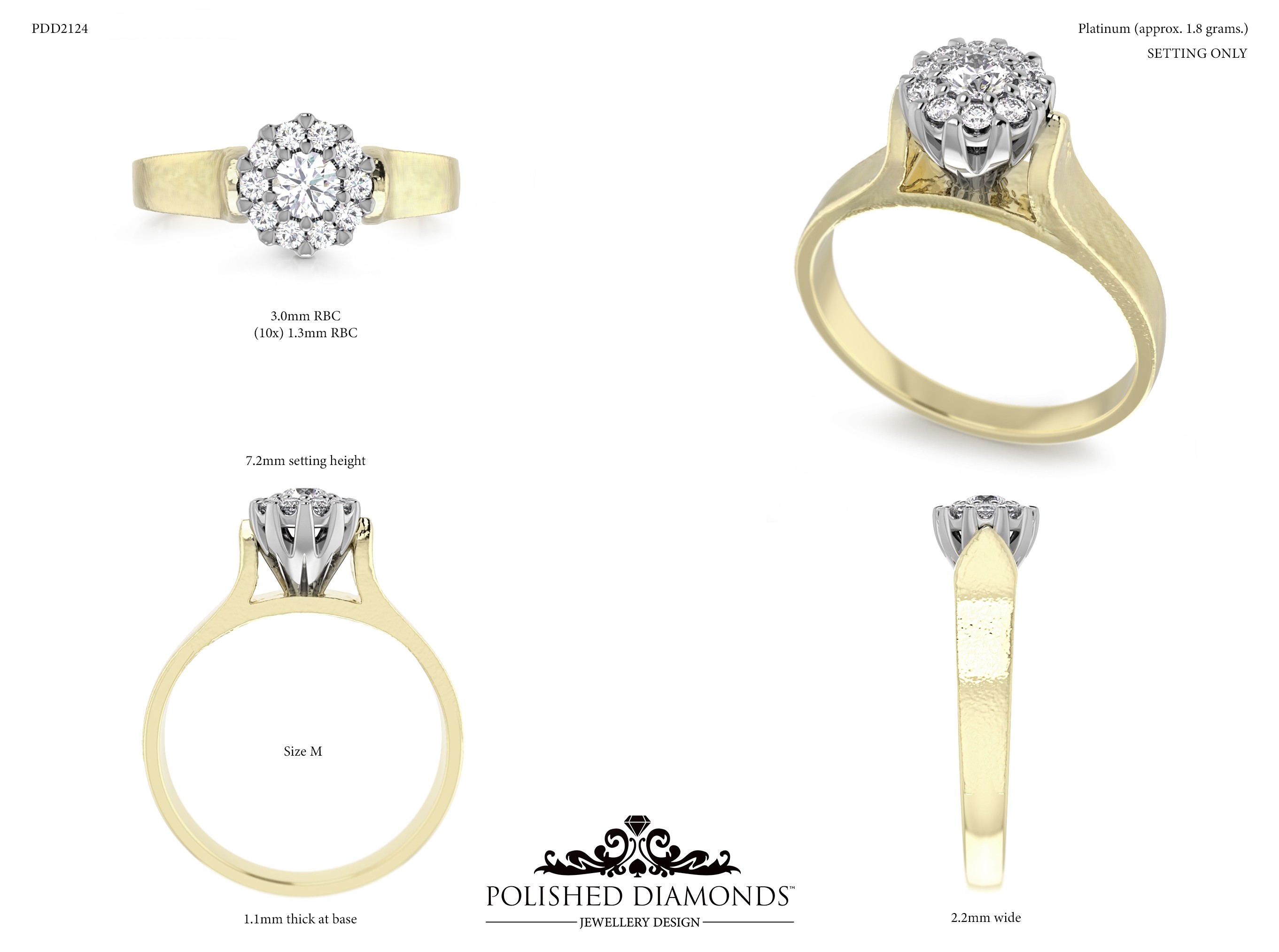 Round Halo ring – PDD2124