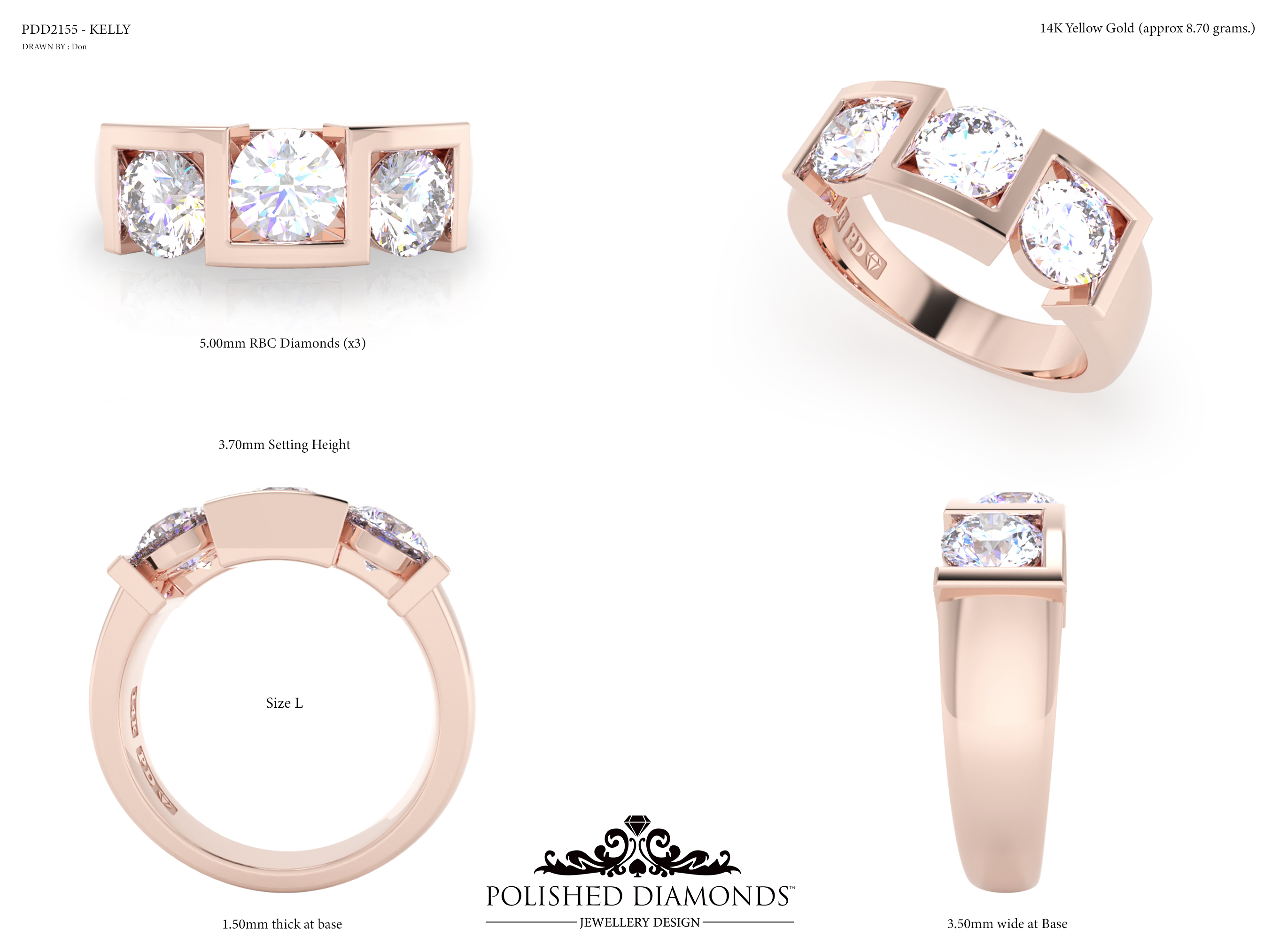 Round Trilogy ring – PDD2155