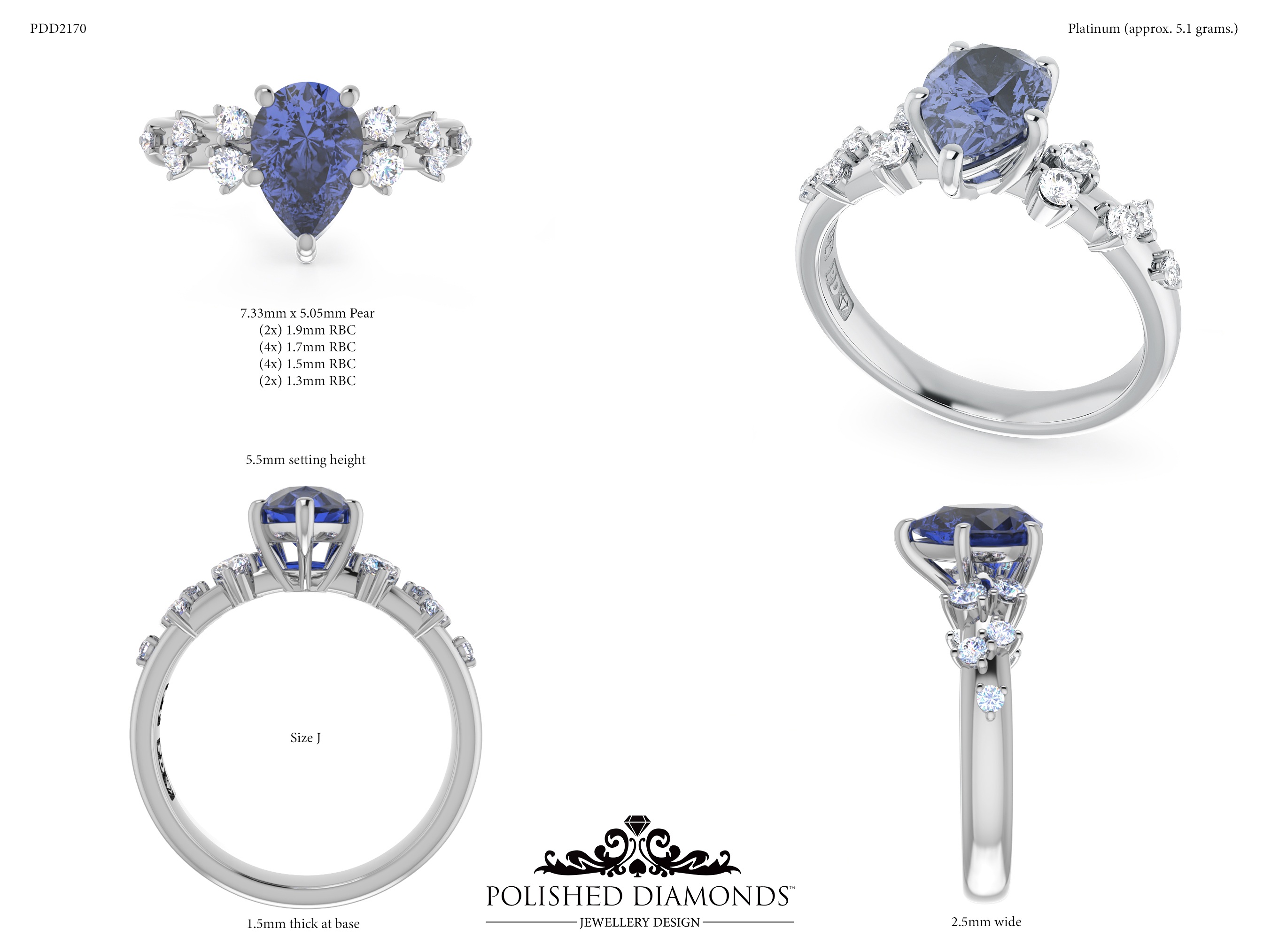 Pear Solitaire ring – PDD2170