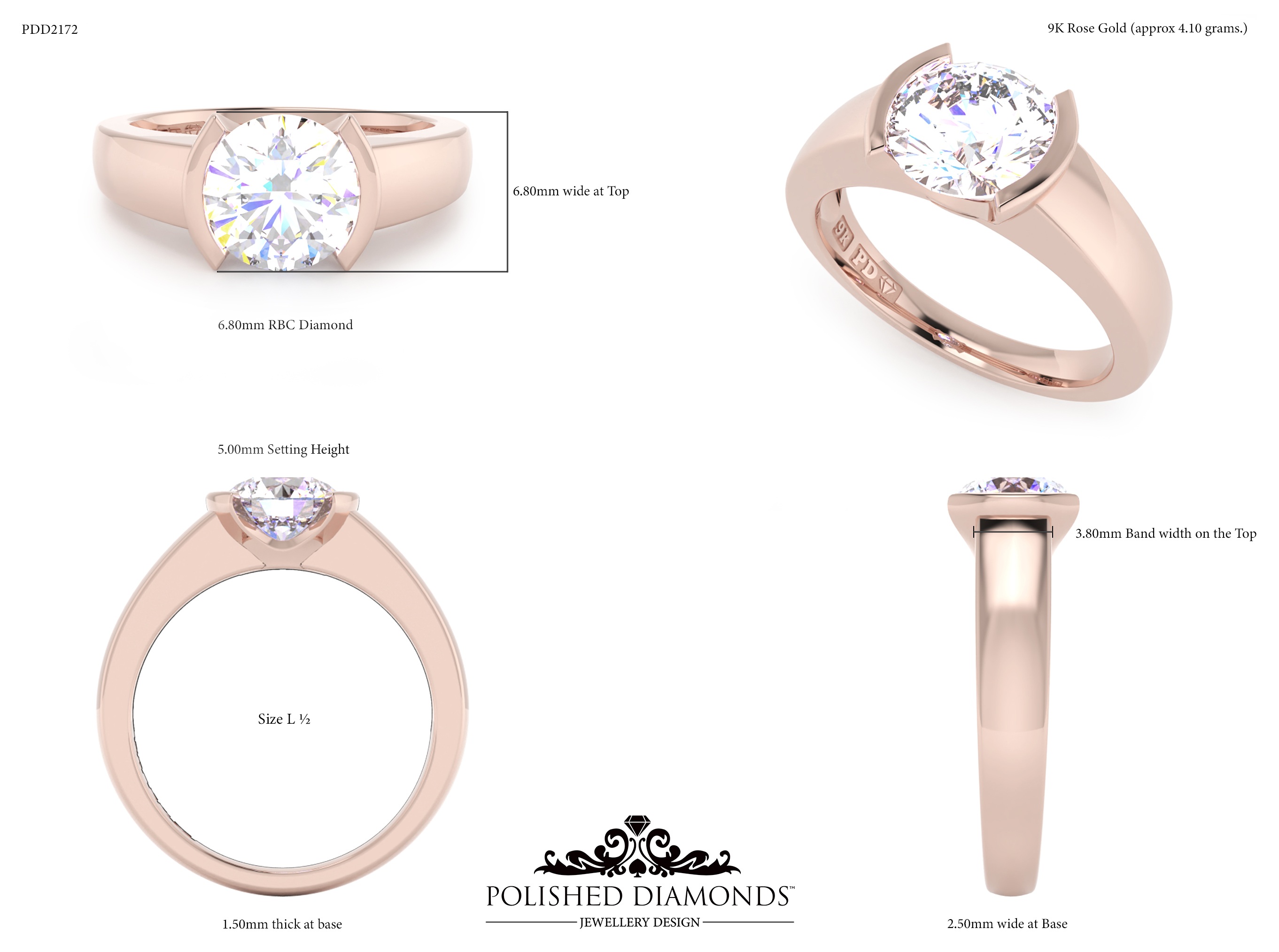 Round Solitaire ring – PDD2172