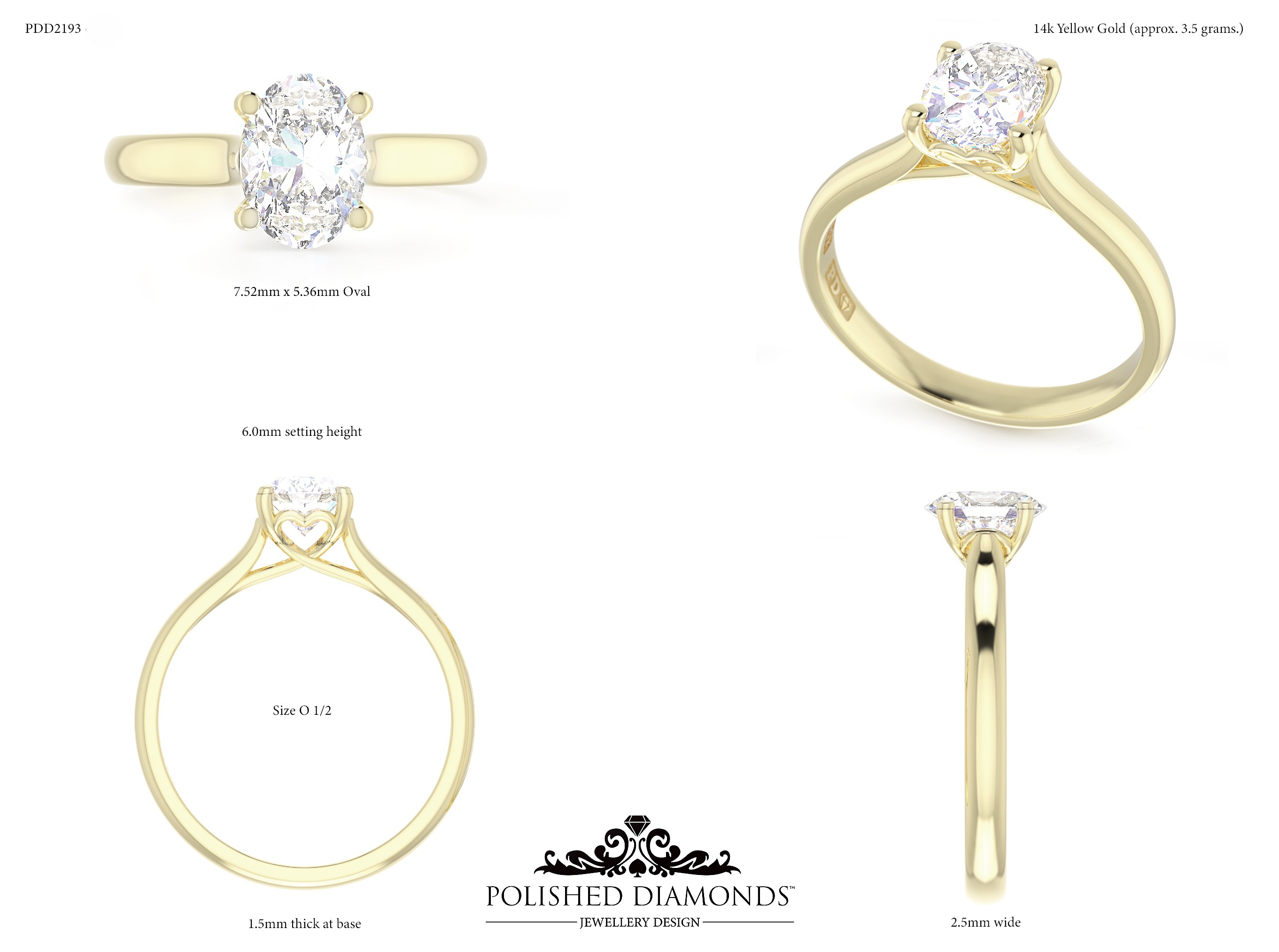 Oval Solitaire ring – PDD2193