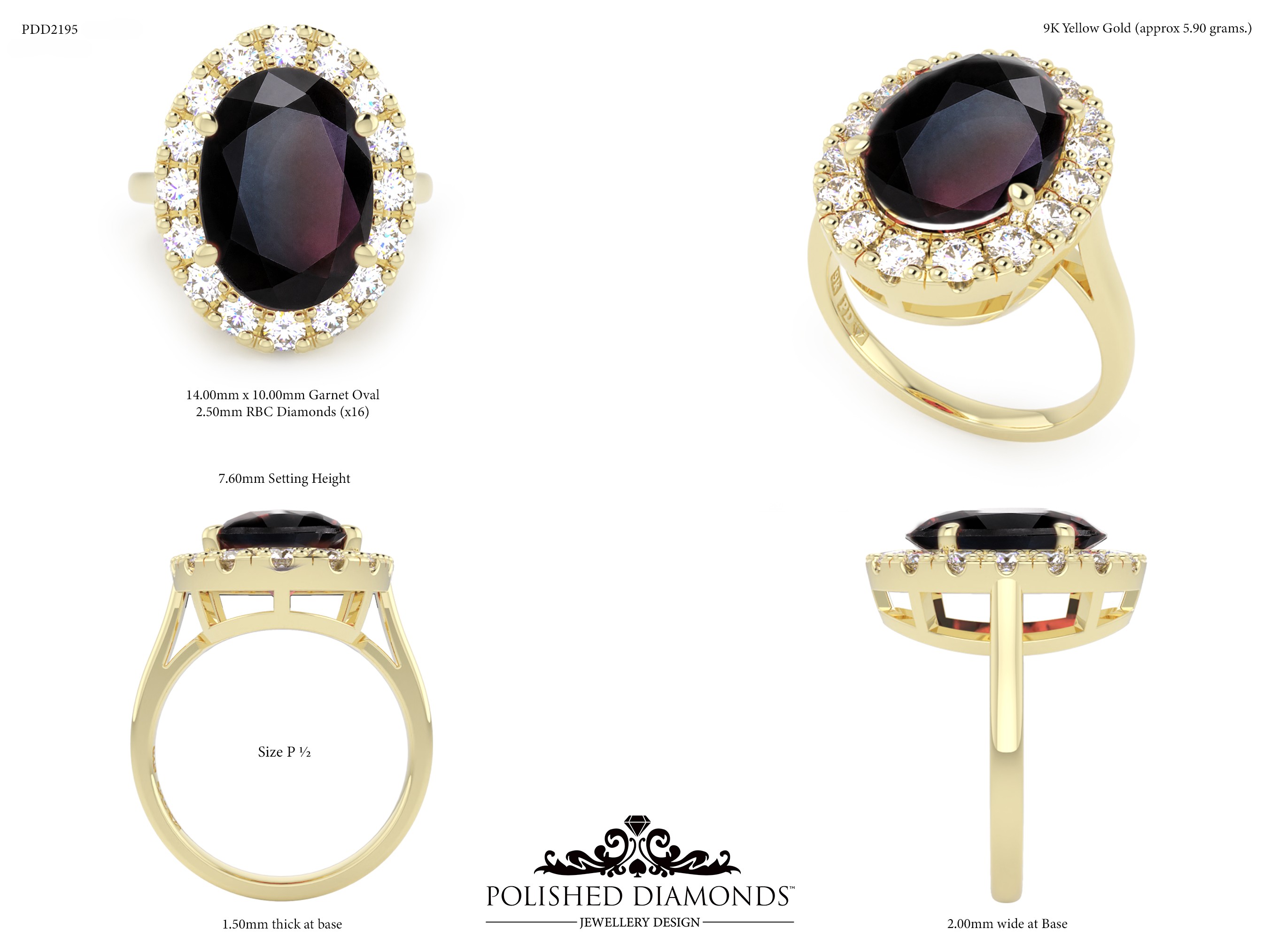 Oval Halo Dress ring – PDD2195