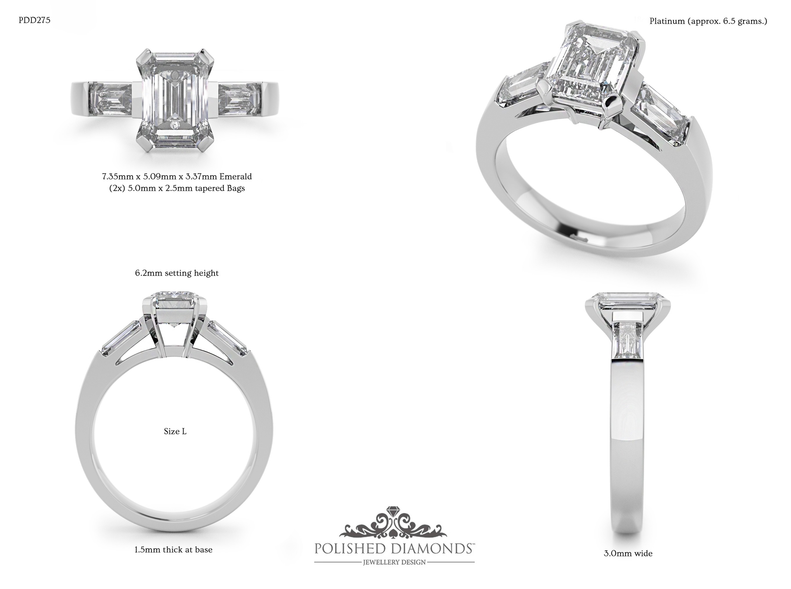 Emerald Solitaire ring – PDD275