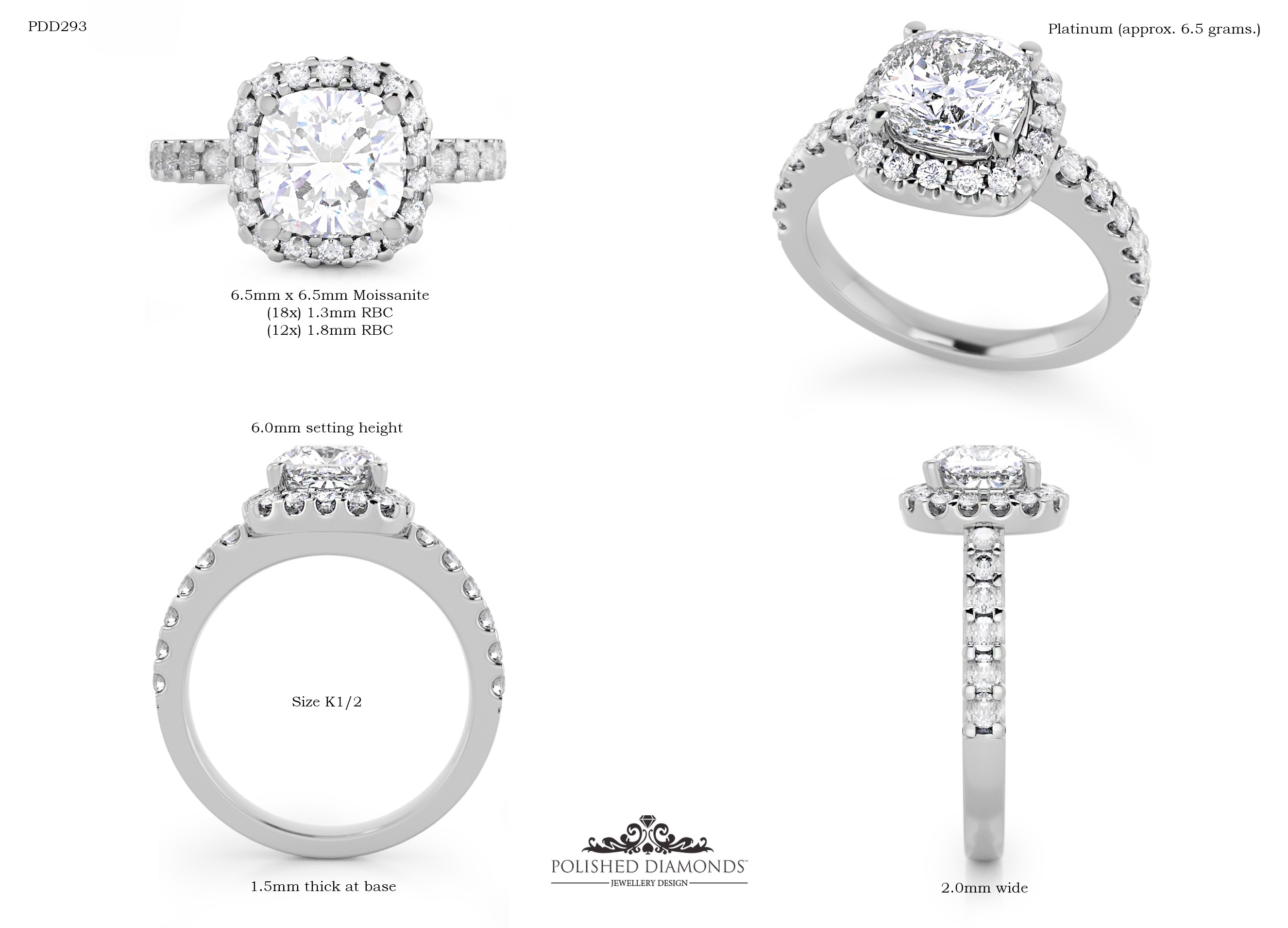 Cushion Halo ring – PDD293