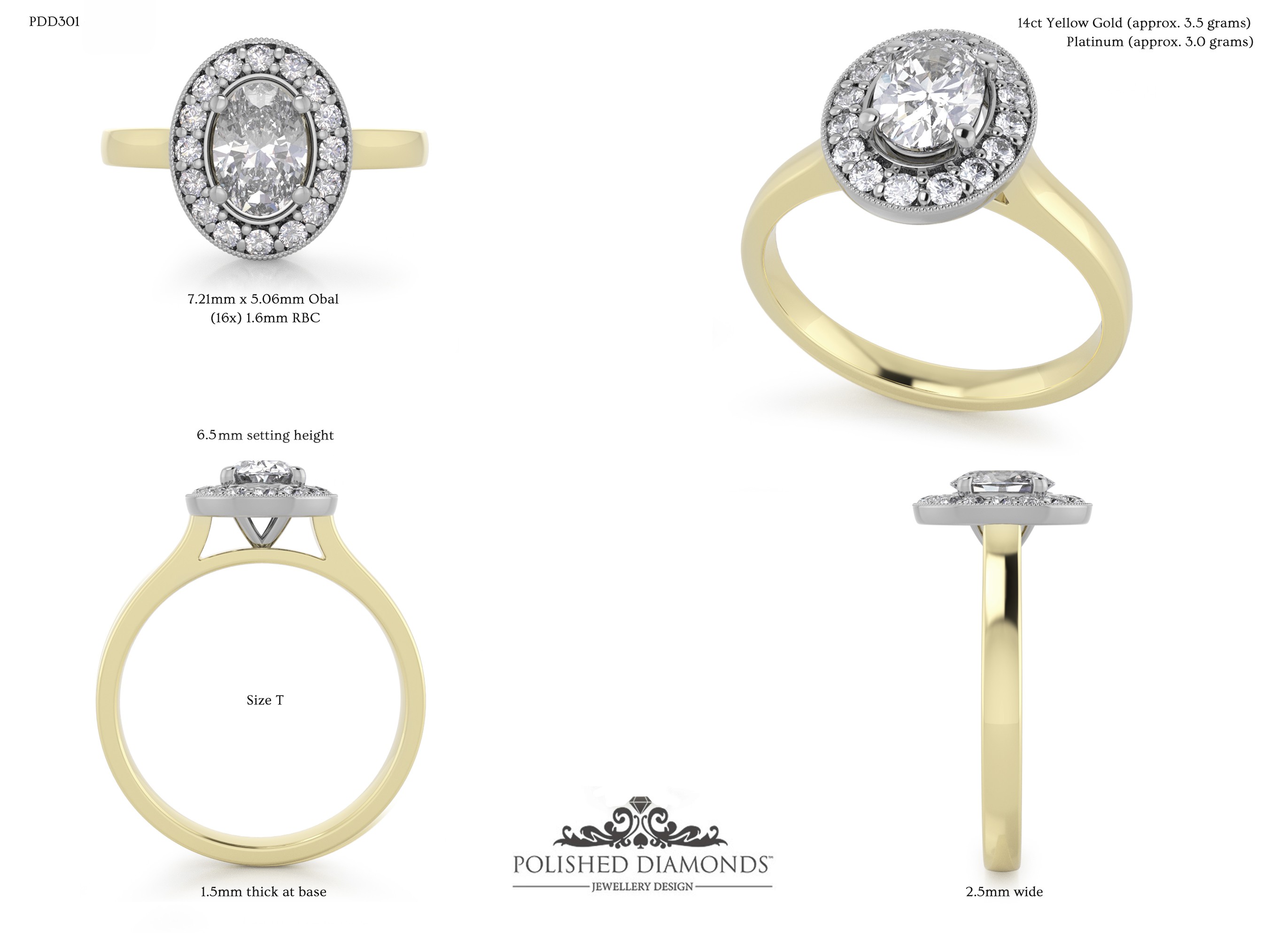 Oval Halo ring – PDD301