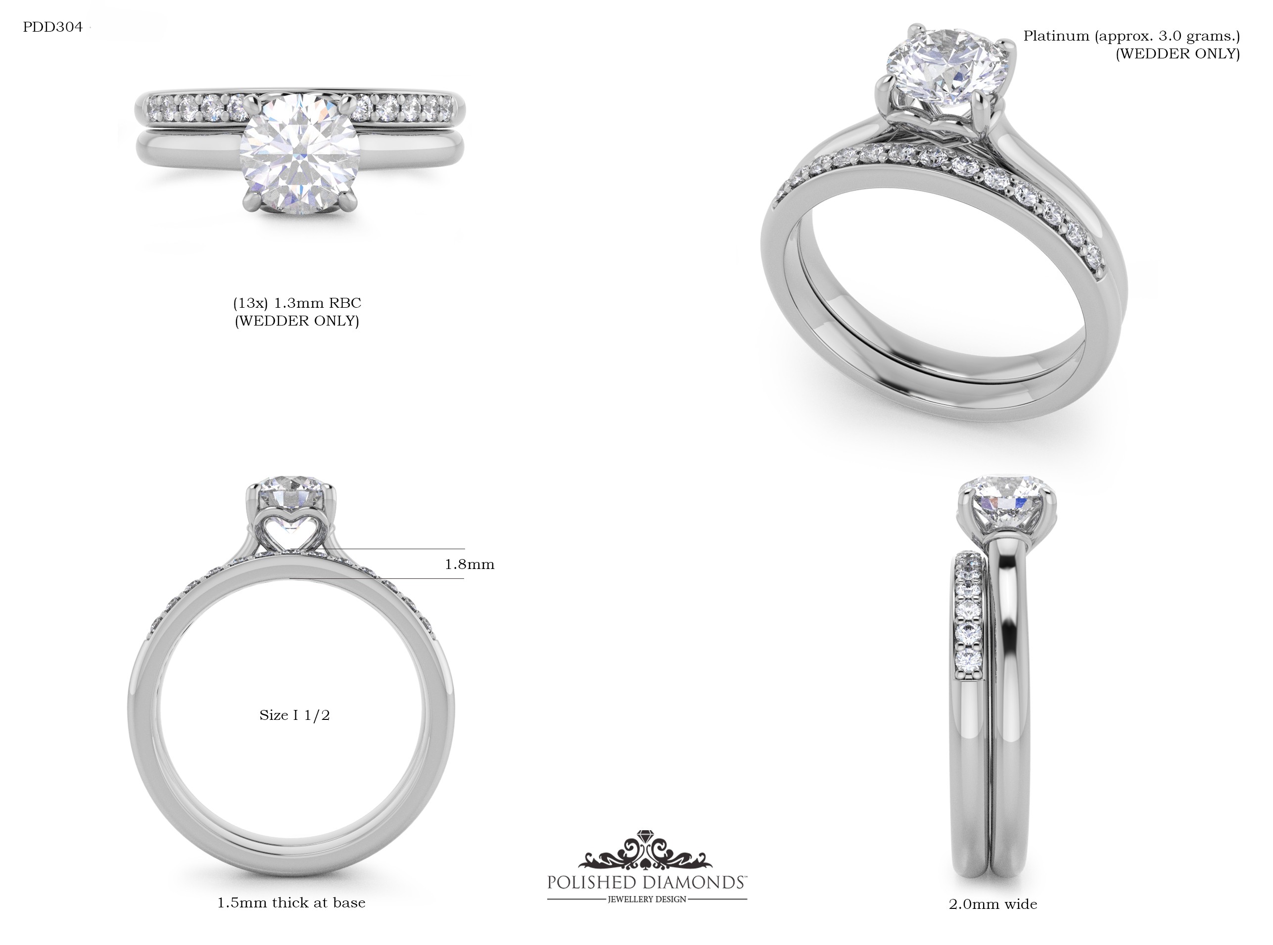 Ladys Wedding ring – PDD304