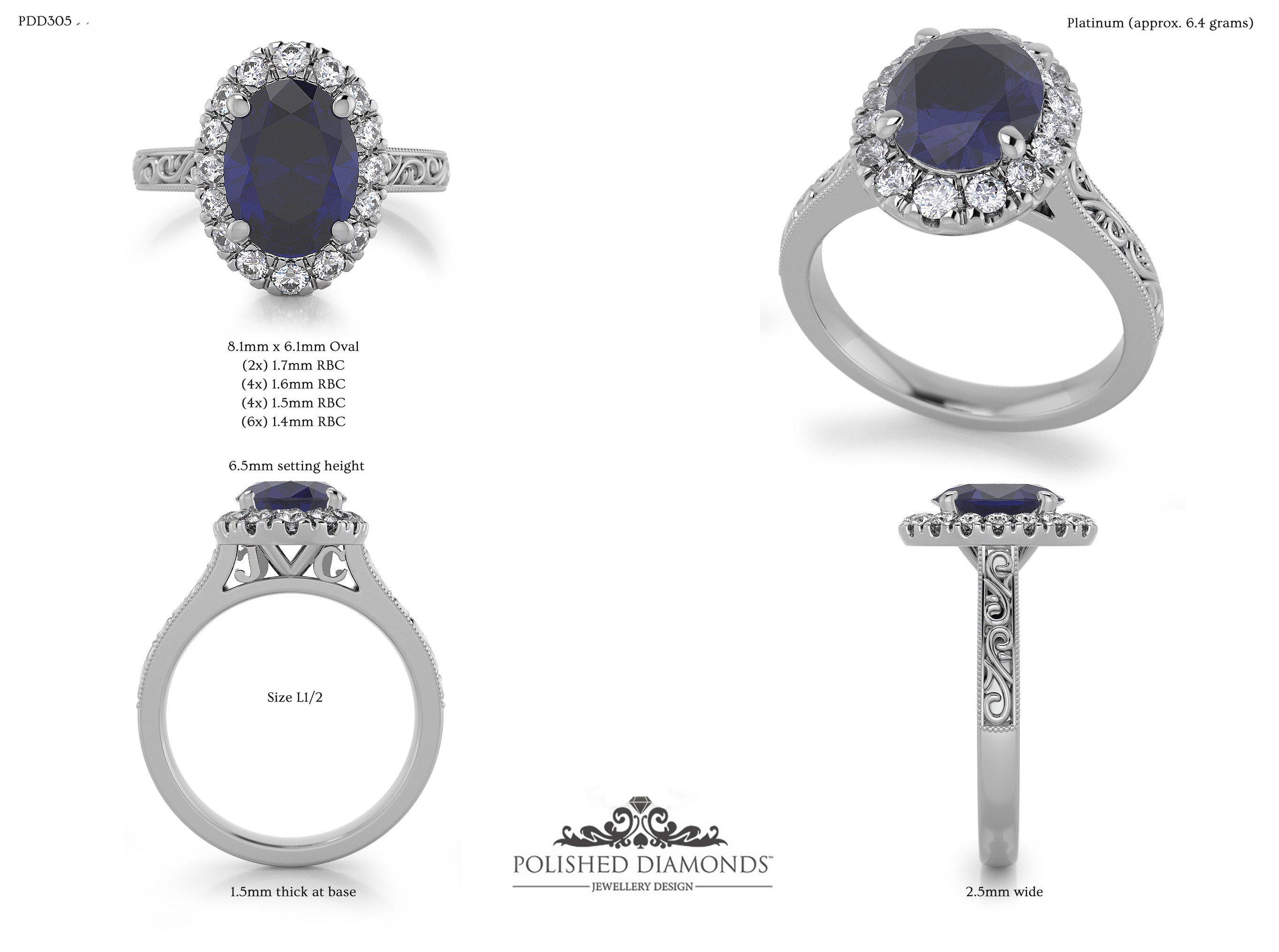 Oval Halo ring – PDD305