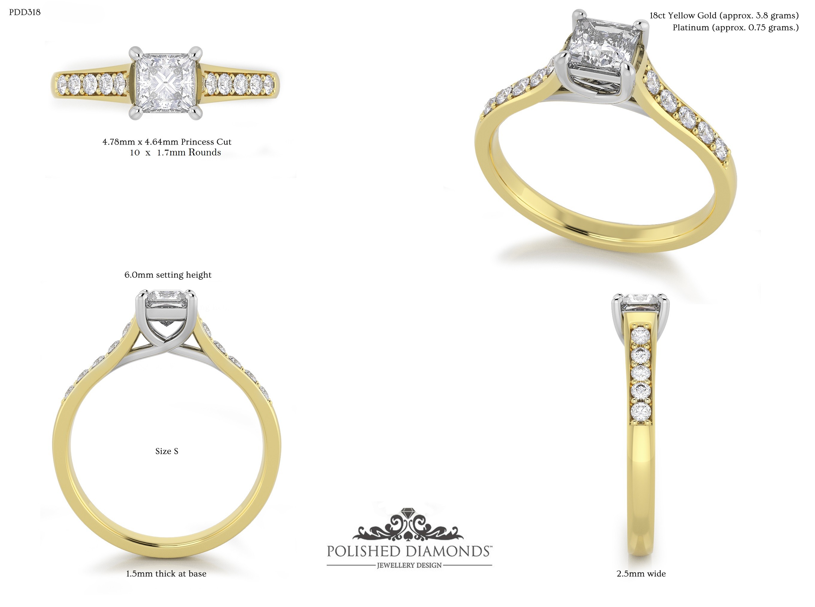 Princess Solitaire ring – PDD318