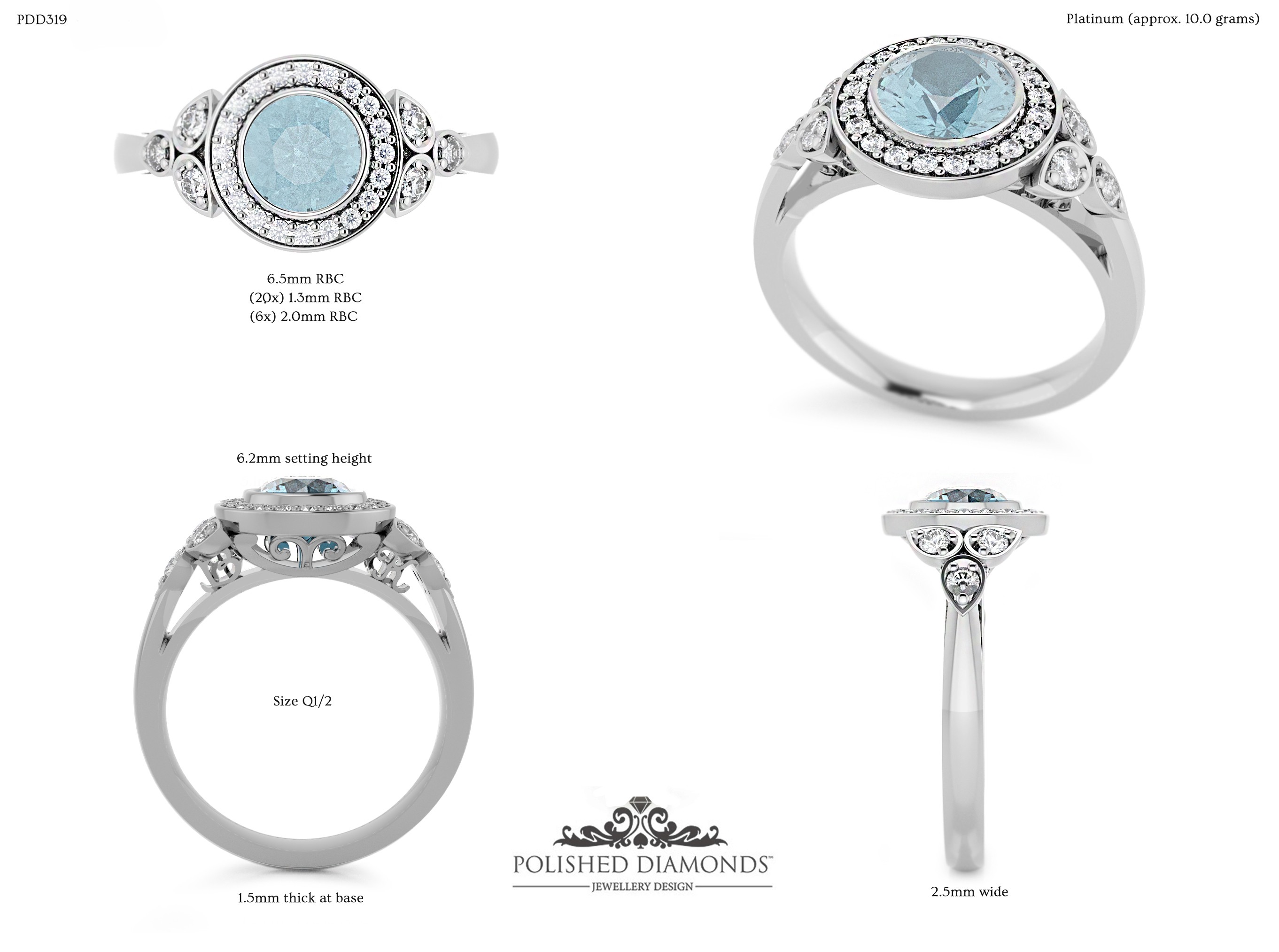 Round Halo ring – PDD319