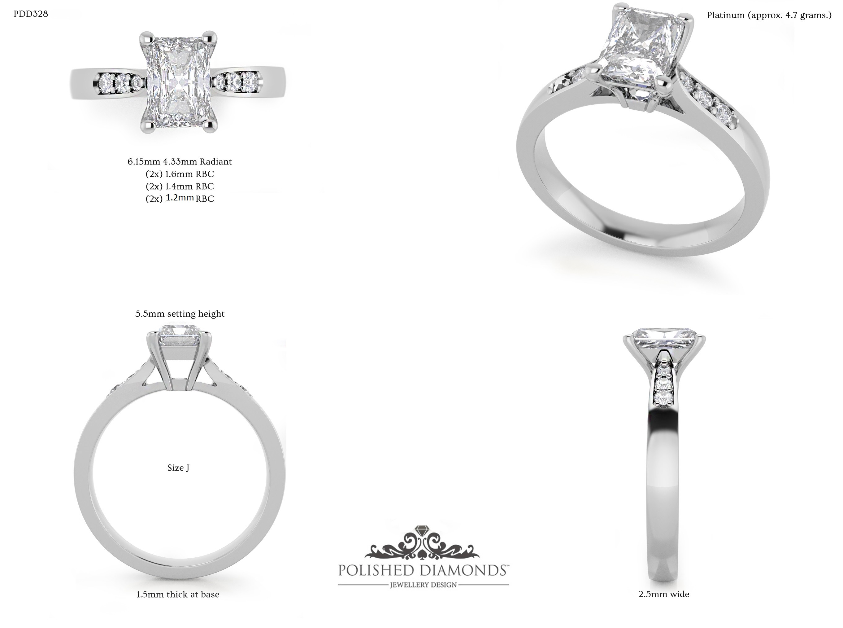 Radiant Solitaire ring – PDD328