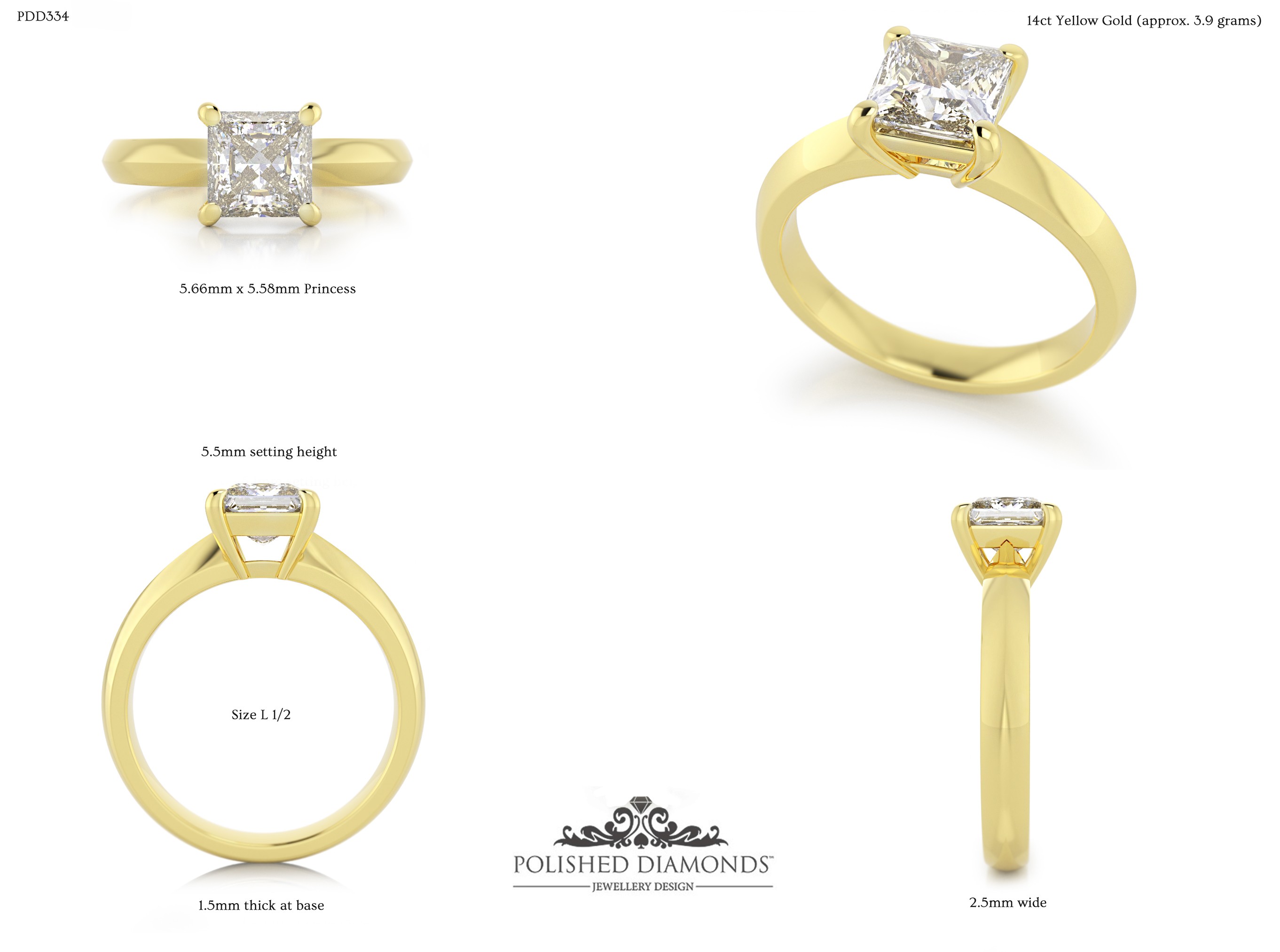 Princess Solitaire ring – PDD334