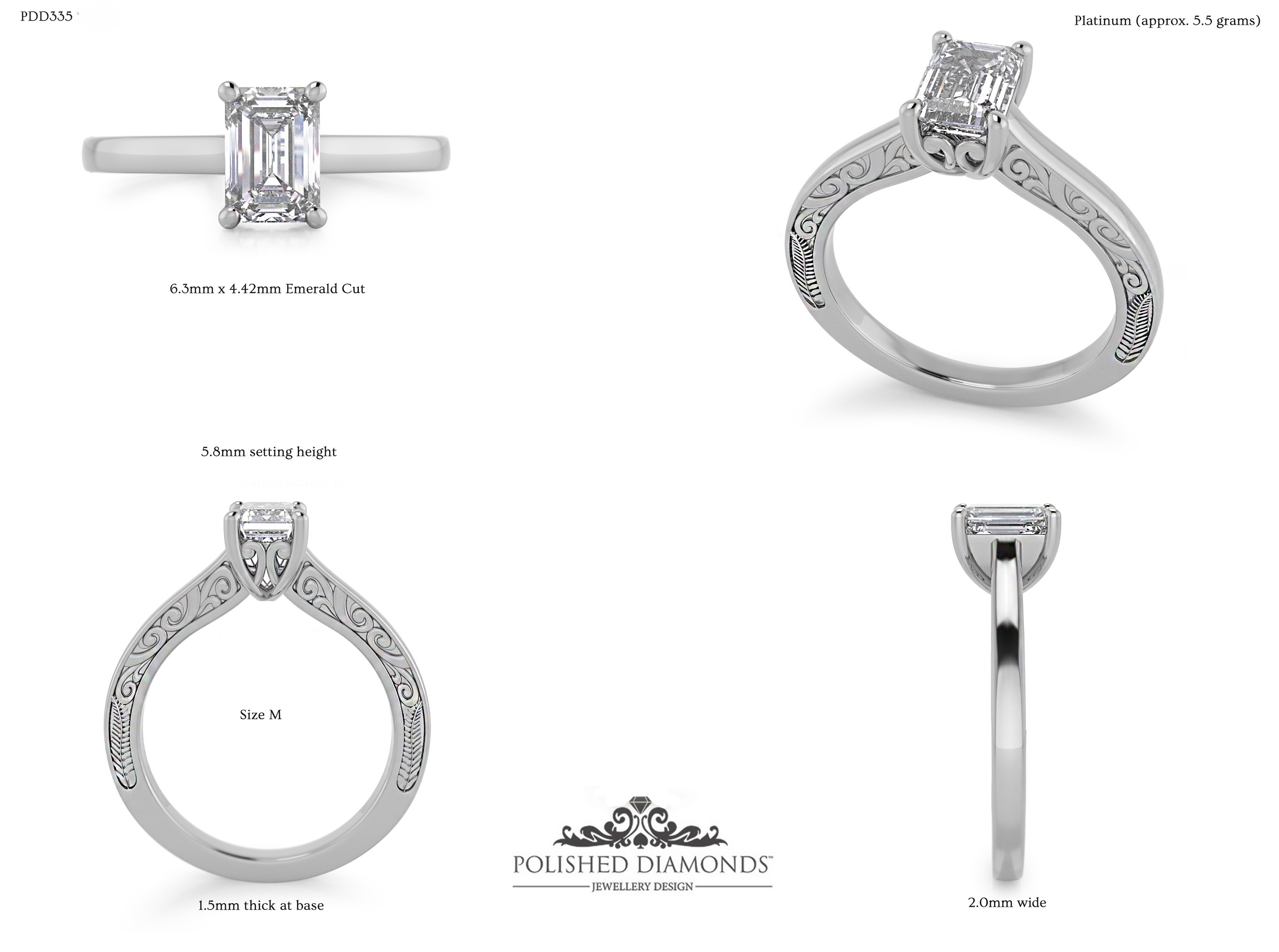 Emerald Solitaire ring – PDD335