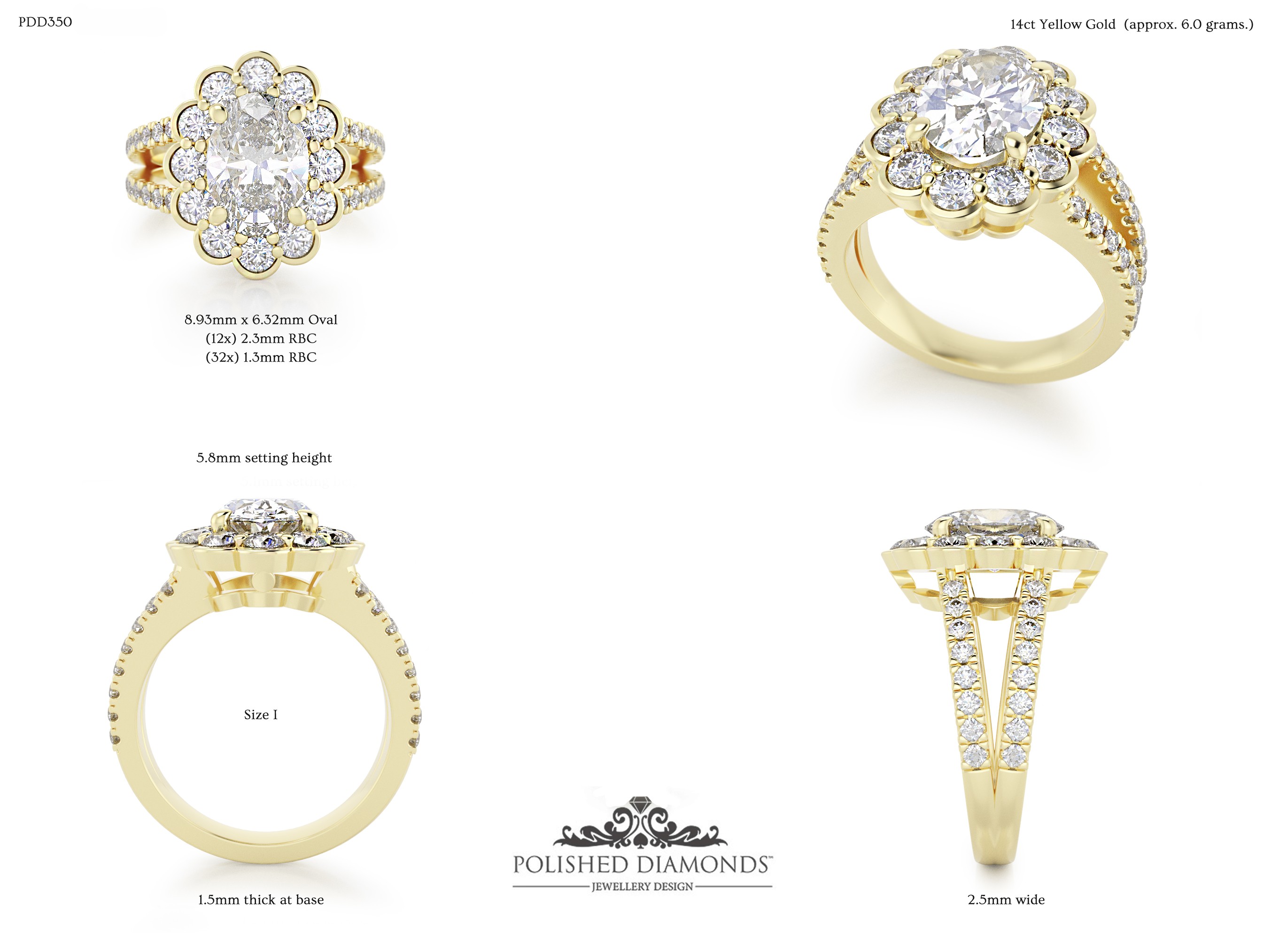 Oval Halo ring – PDD350