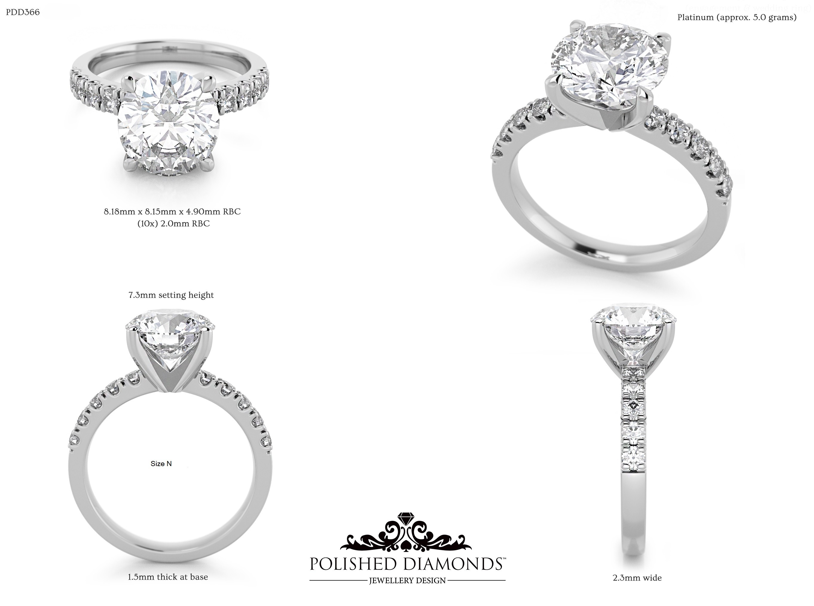 Round Solitaire ring – PDD366
