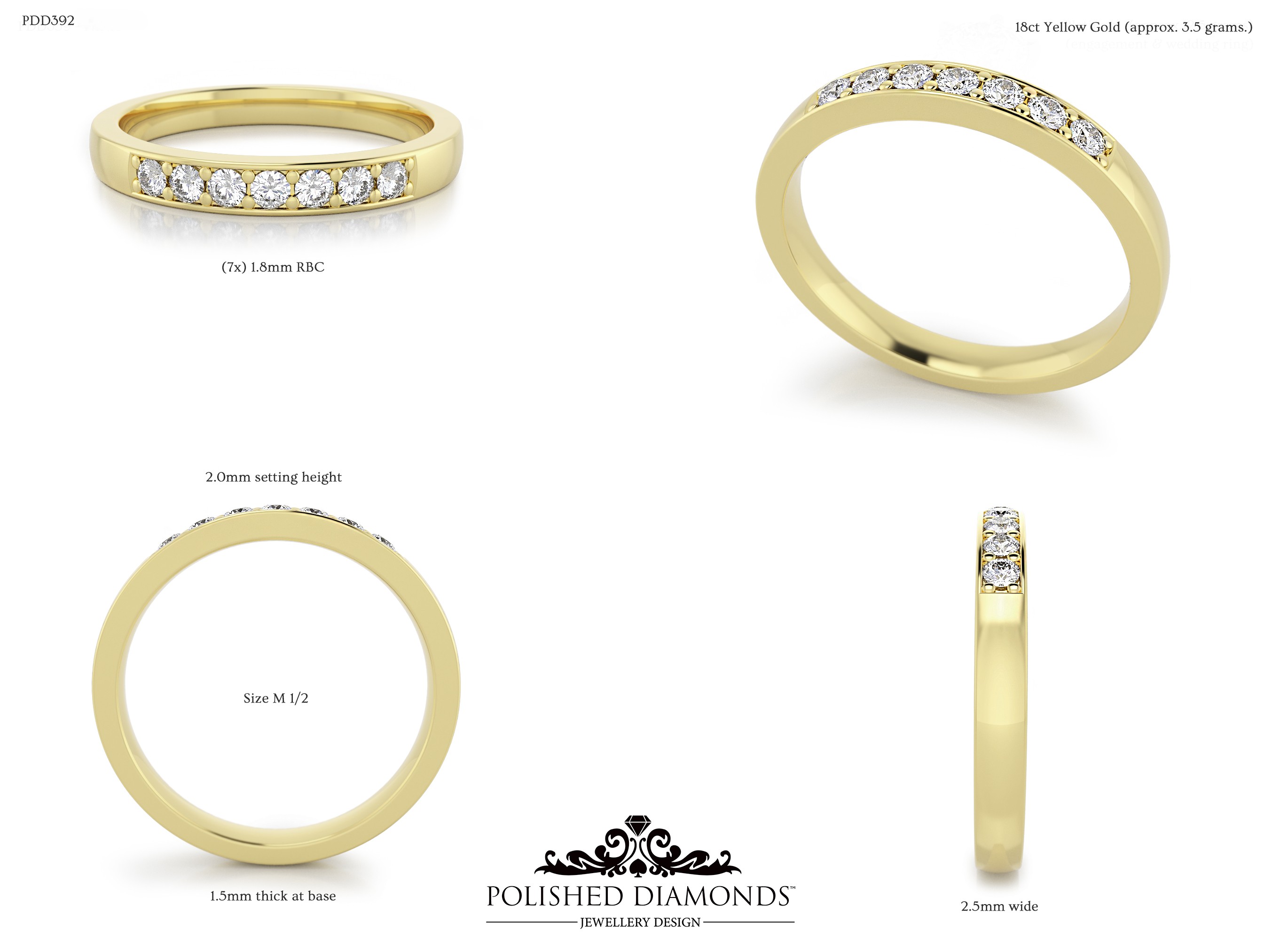 Ladys Wedding ring – PDD392