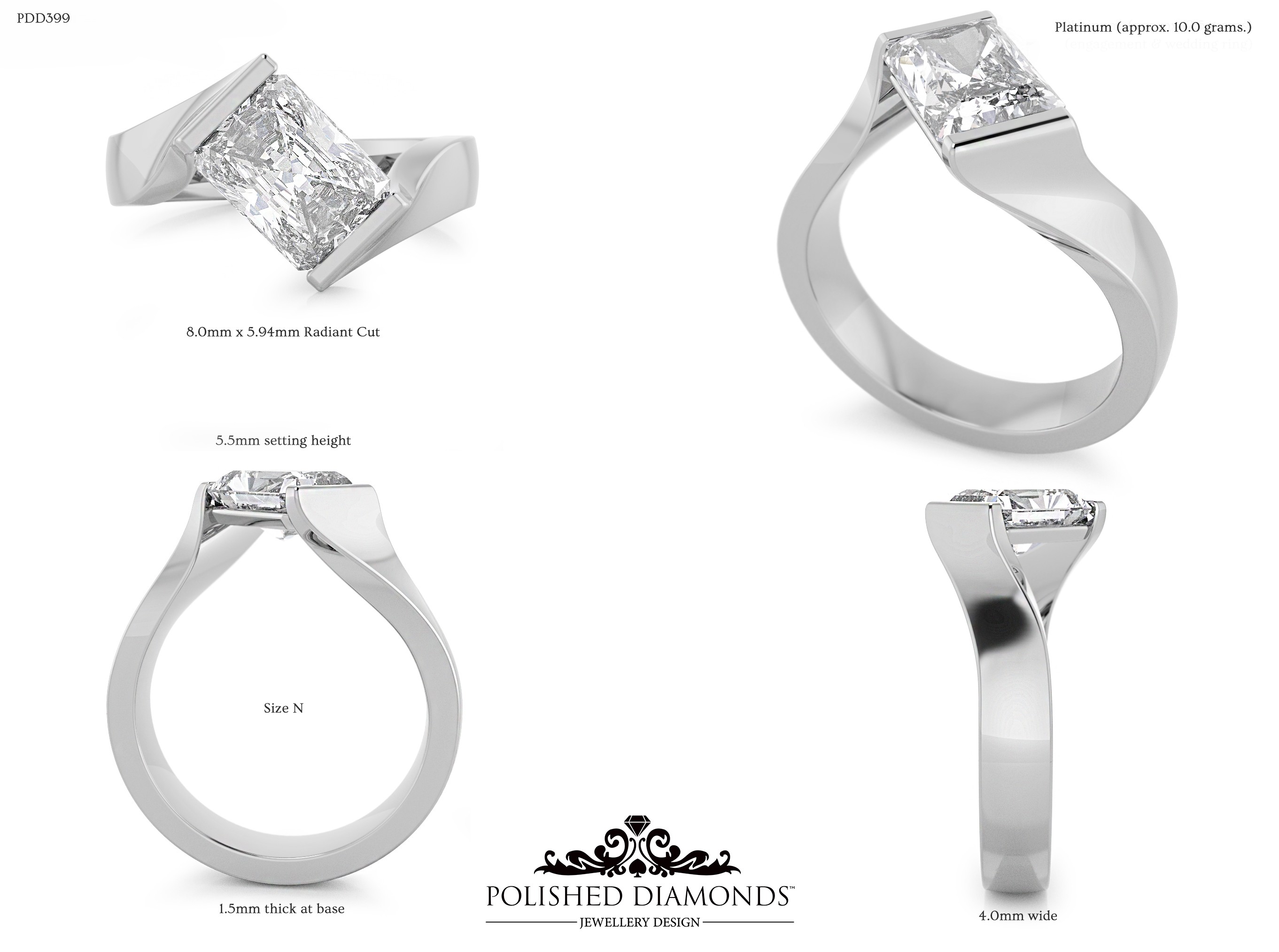 Radiant Solitaire ring – PDD399