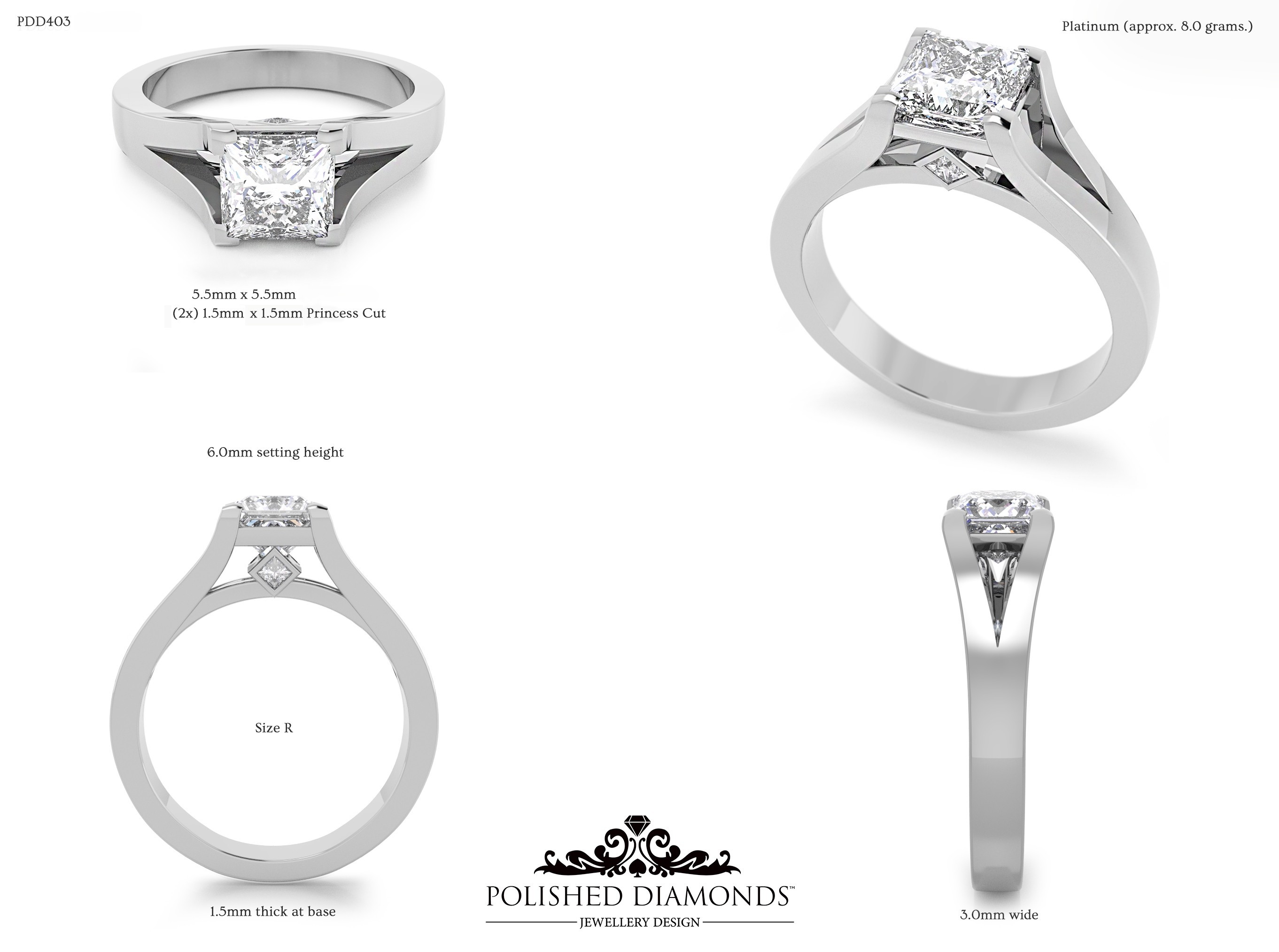 Princess Solitaire ring – PDD403