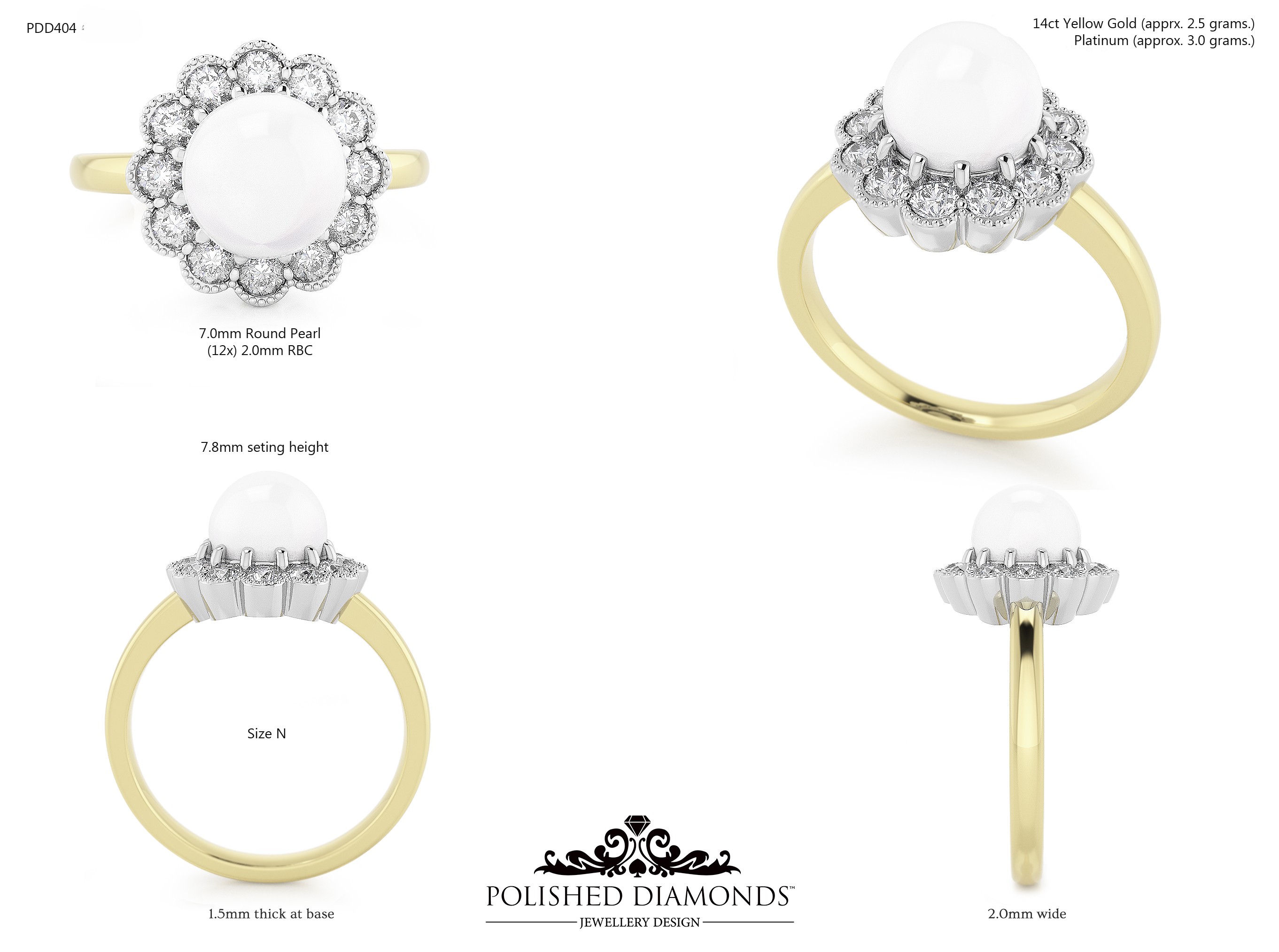 Round Halo ring – PDD404