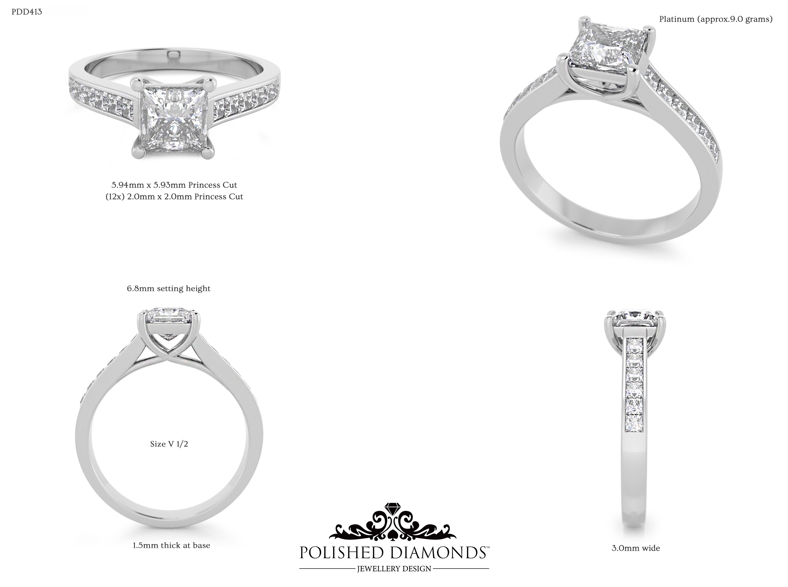 Princess Solitaire ring – PDD413