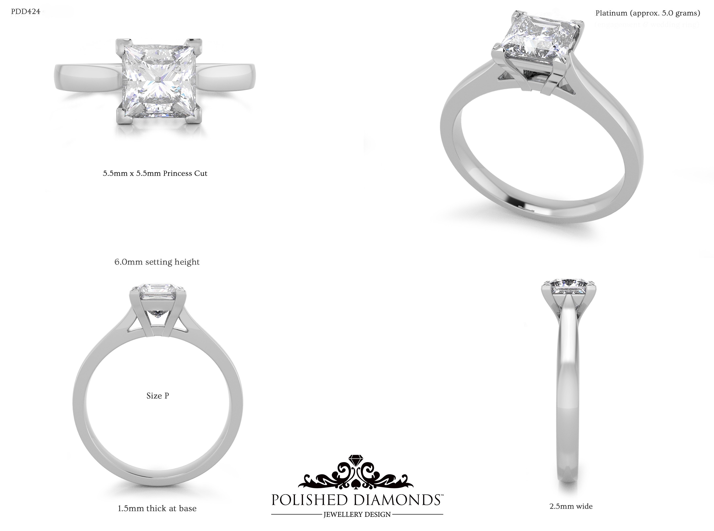 Princess Solitaire ring – PDD424