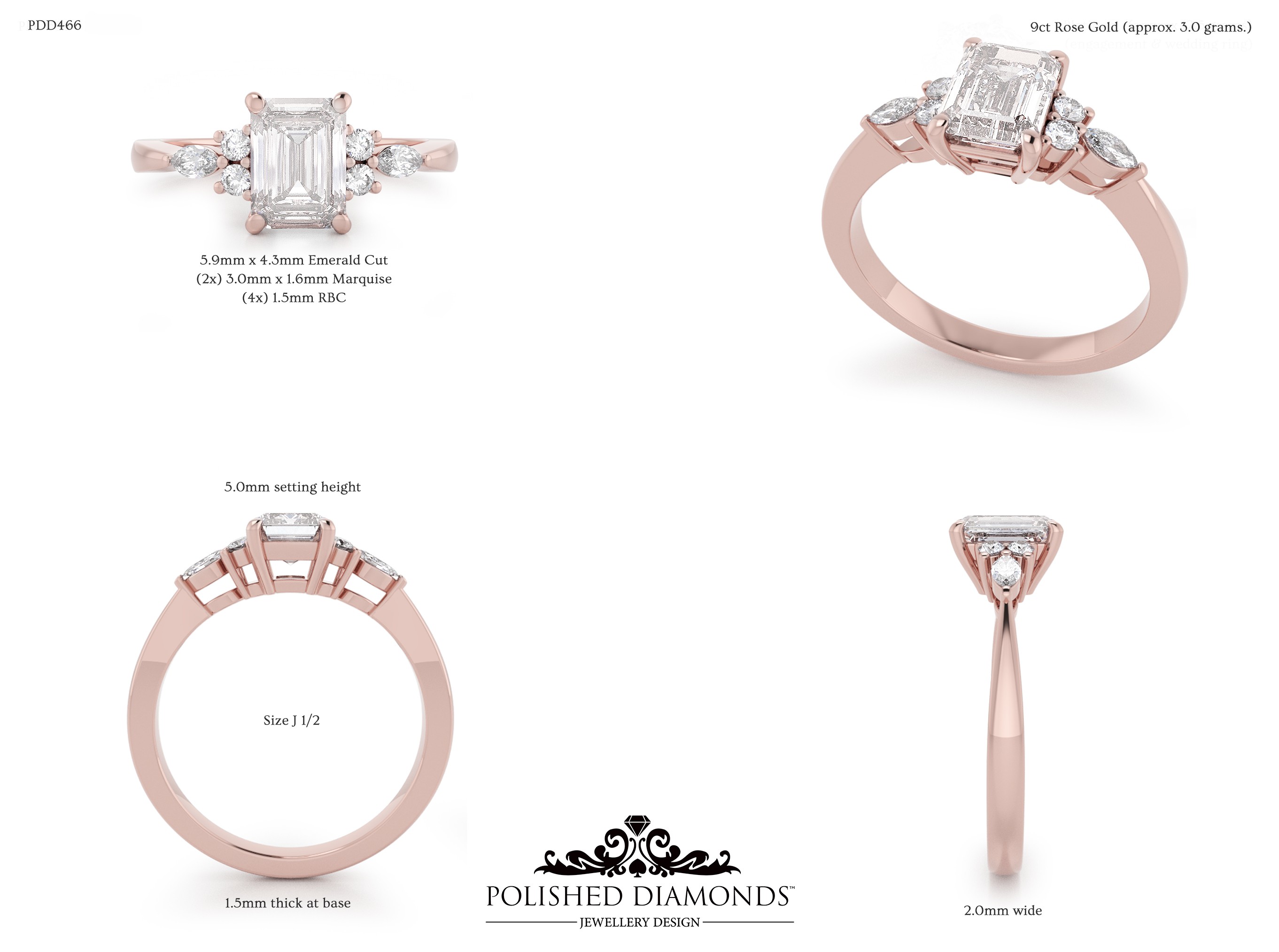 Emerald Solitaire ring – PDD466