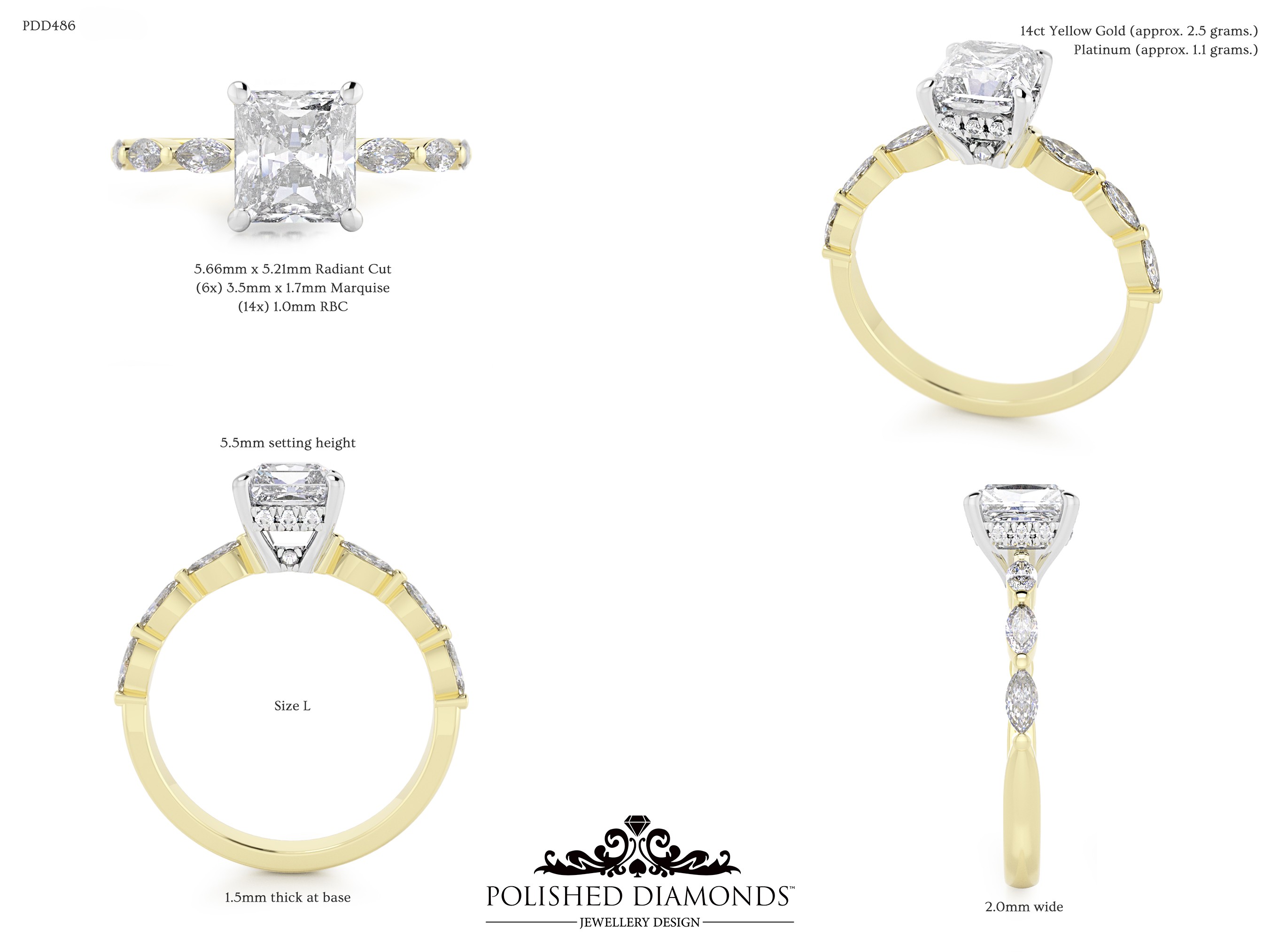 Radiant Solitaire ring – PDD486