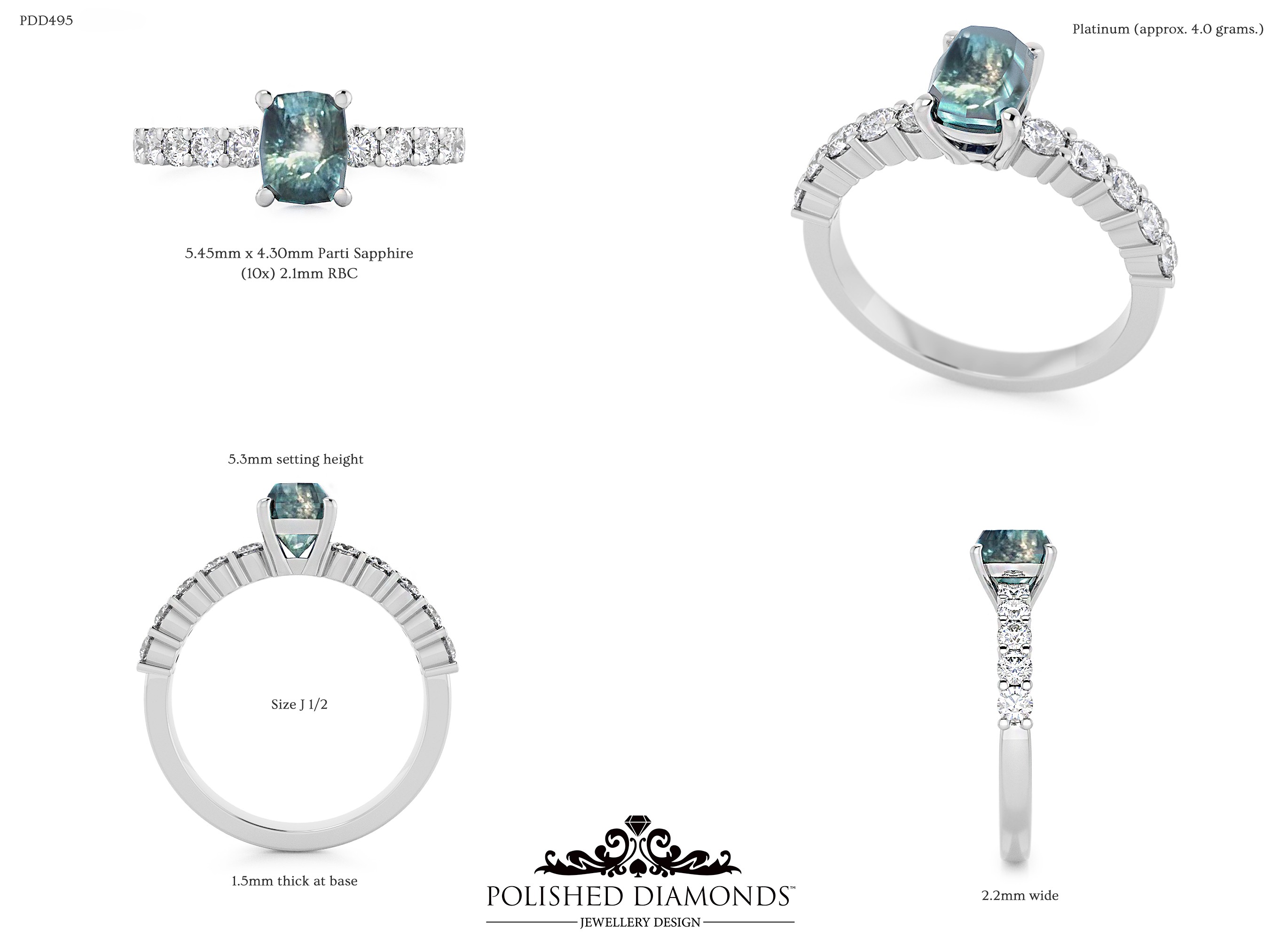Cushion Solitaire ring – PDD495