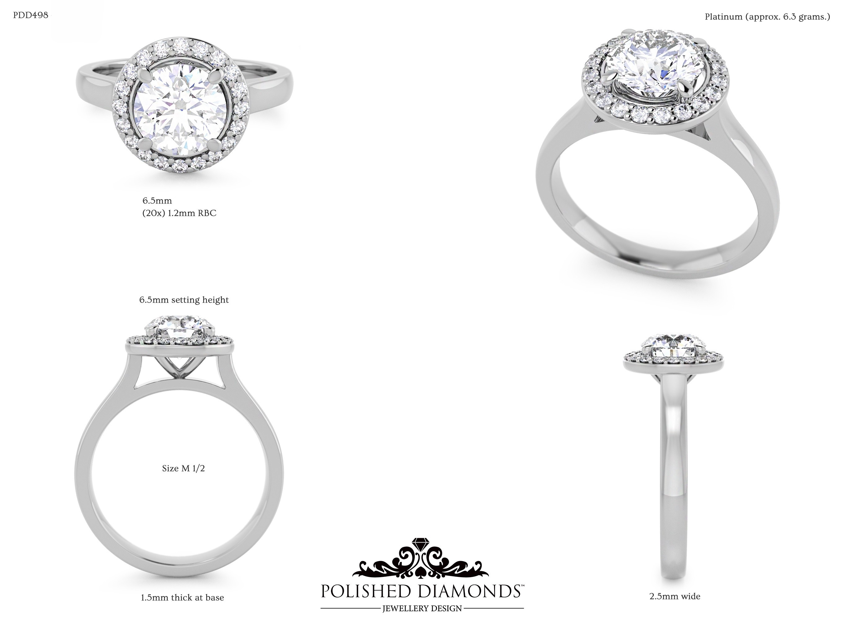 Round Halo ring – PDD498