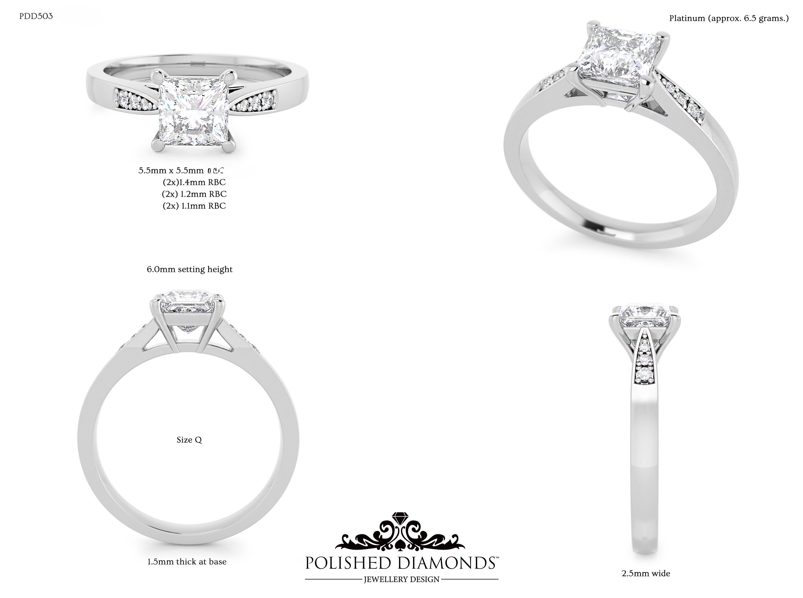Princess Solitaire ring – PDD503