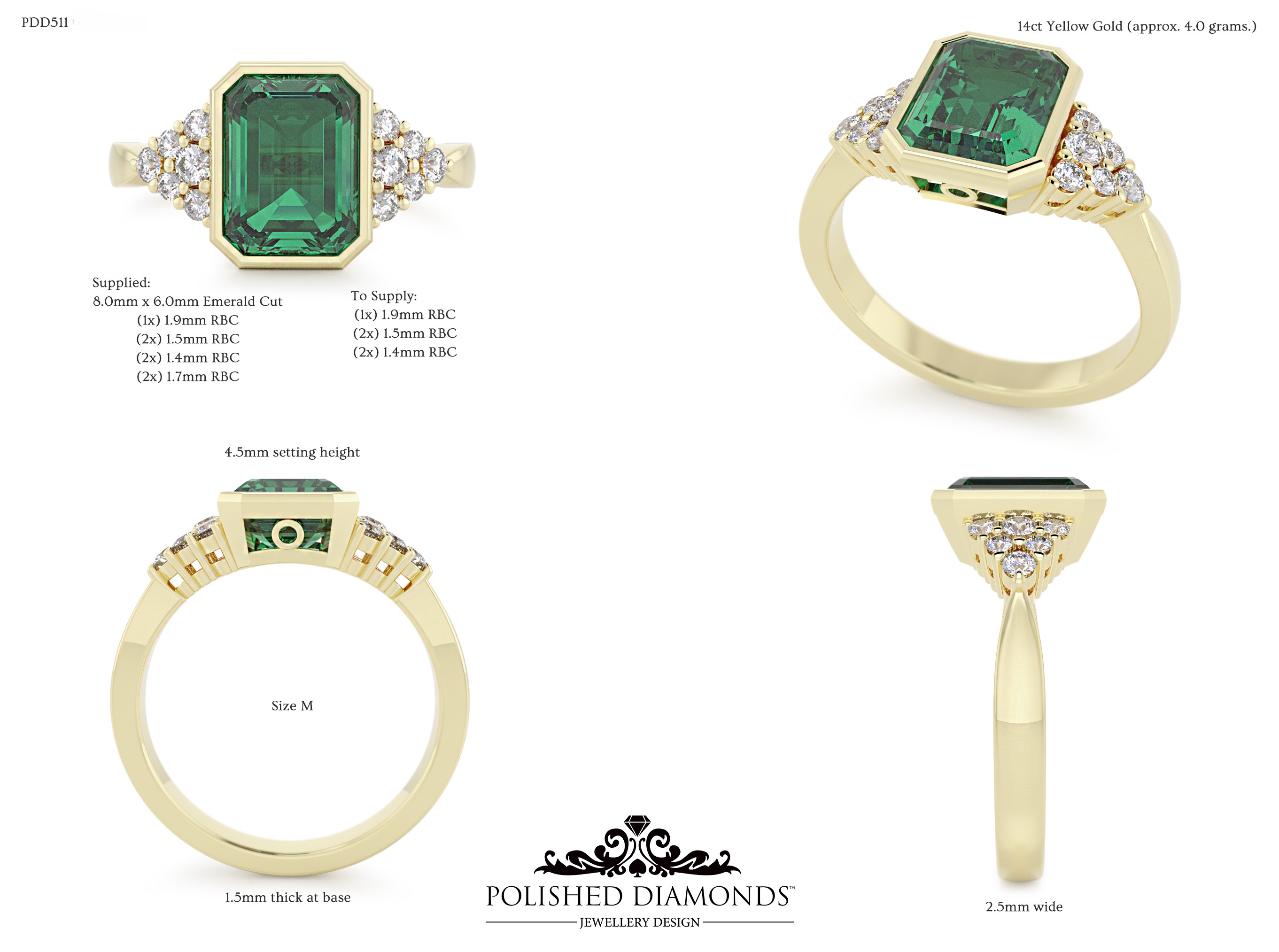Emerald Solitaire ring – PDD511