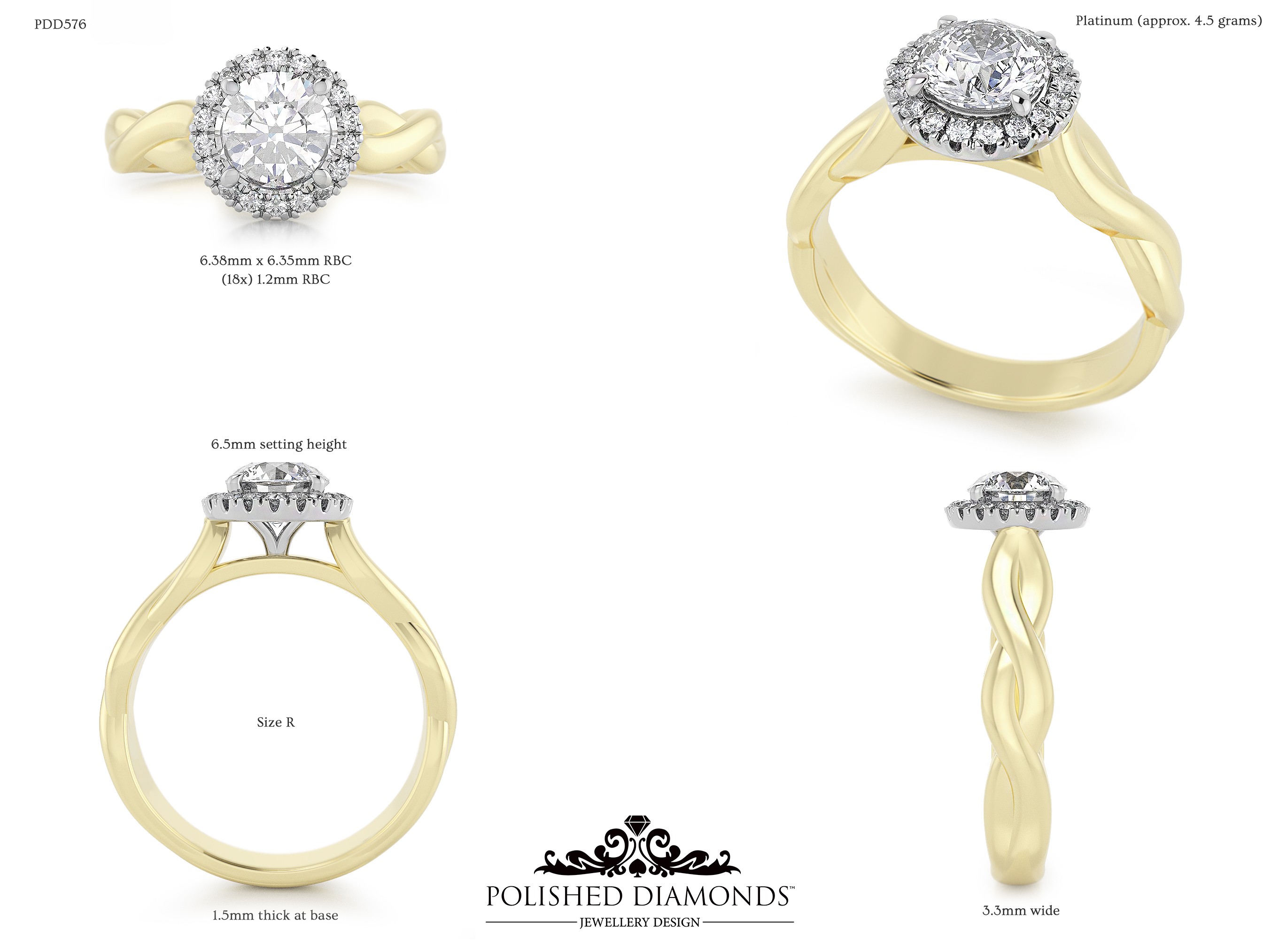 Round Halo ring – PDD576