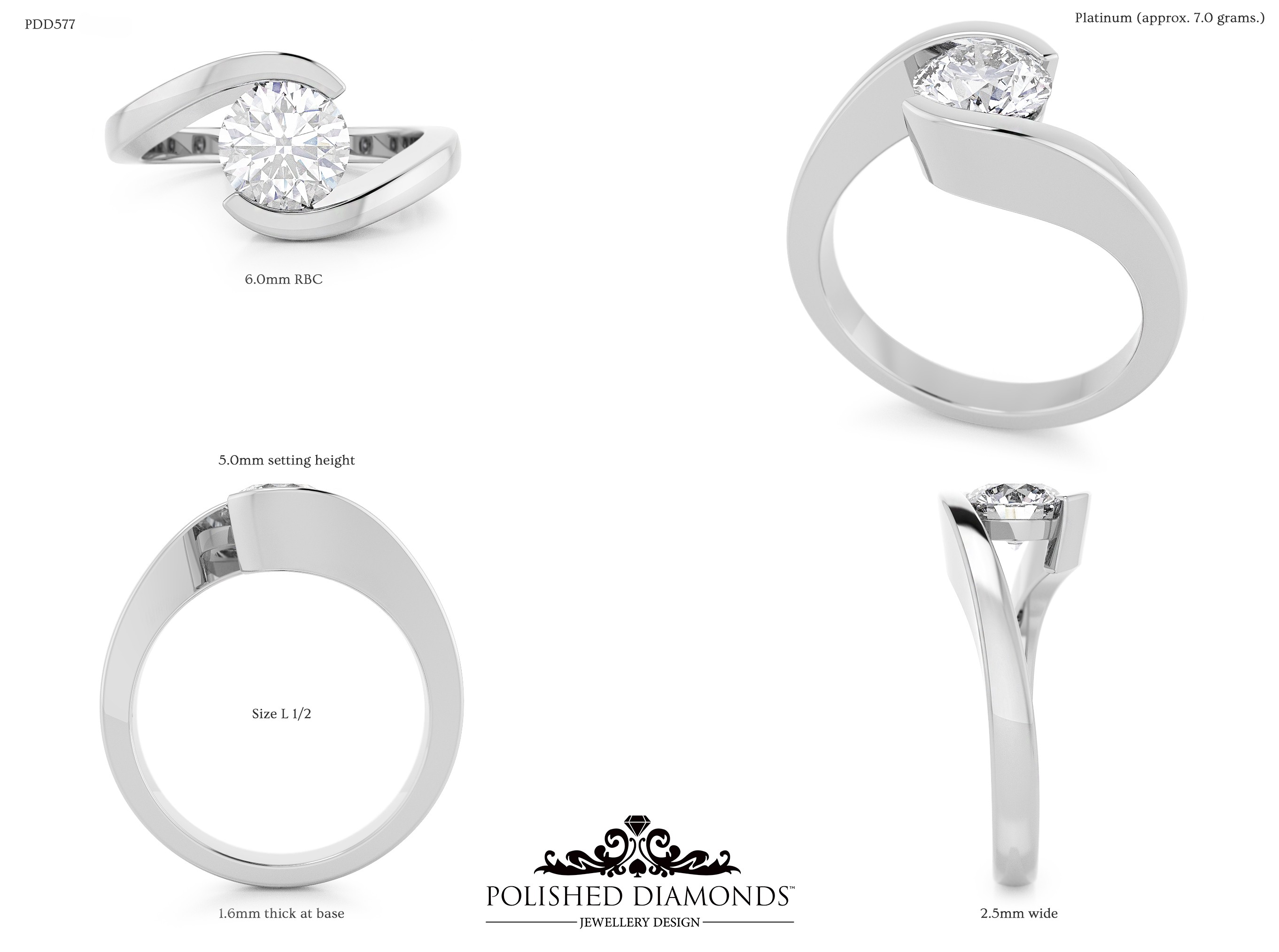 Round Solitaire ring – PDD577