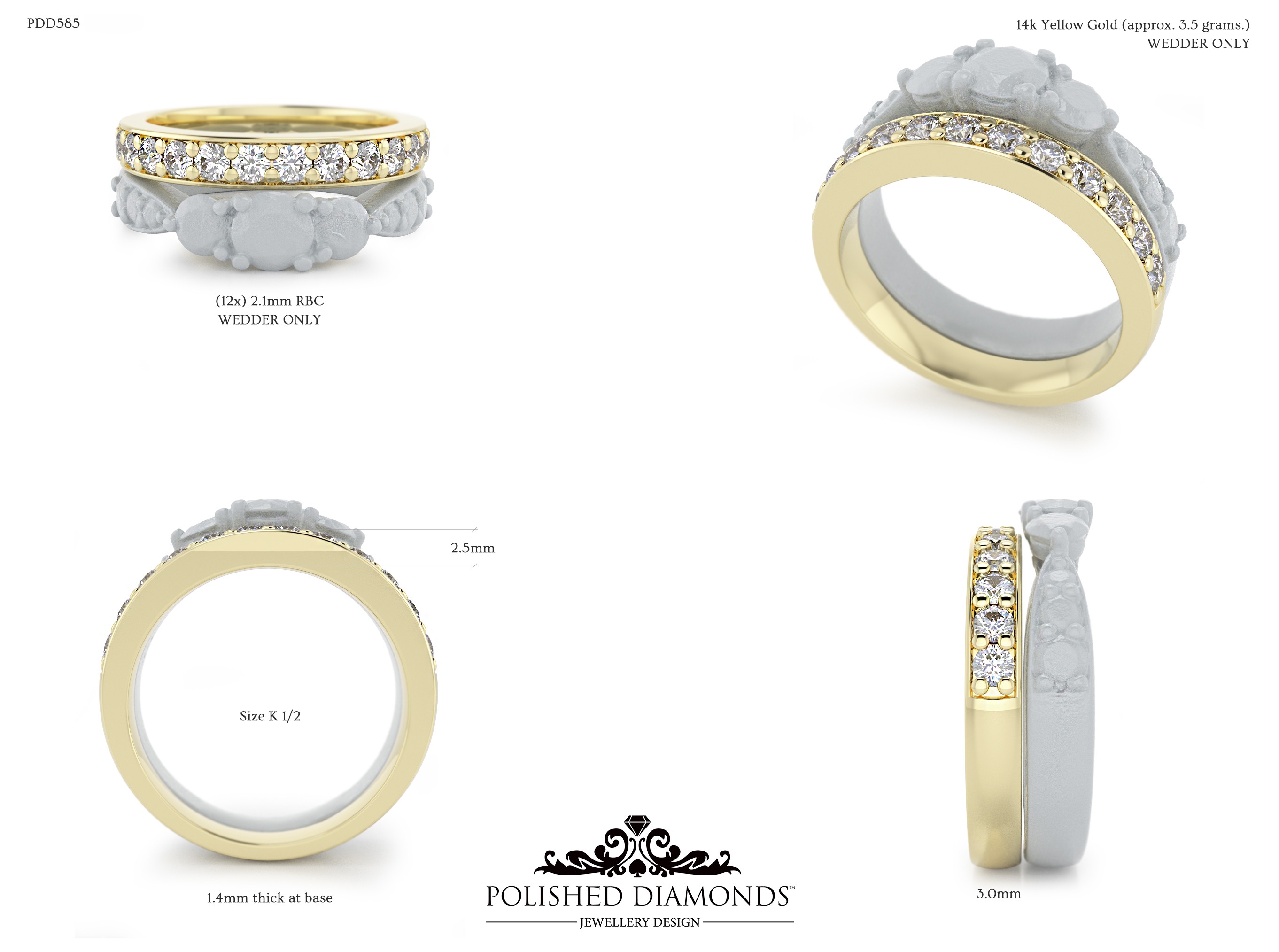 Ladys Wedding ring – PDD585