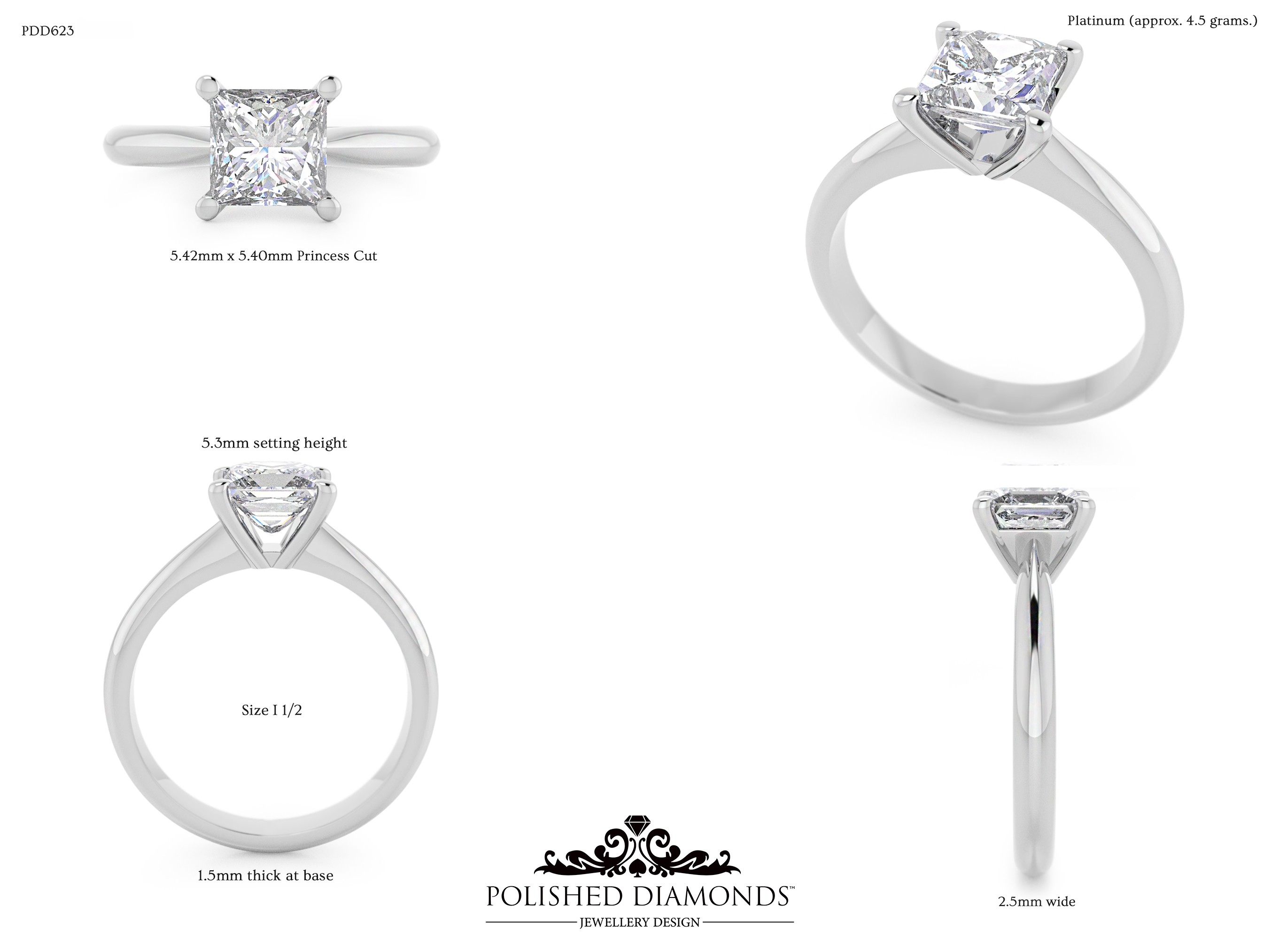 Princess Solitaire ring – PDD623